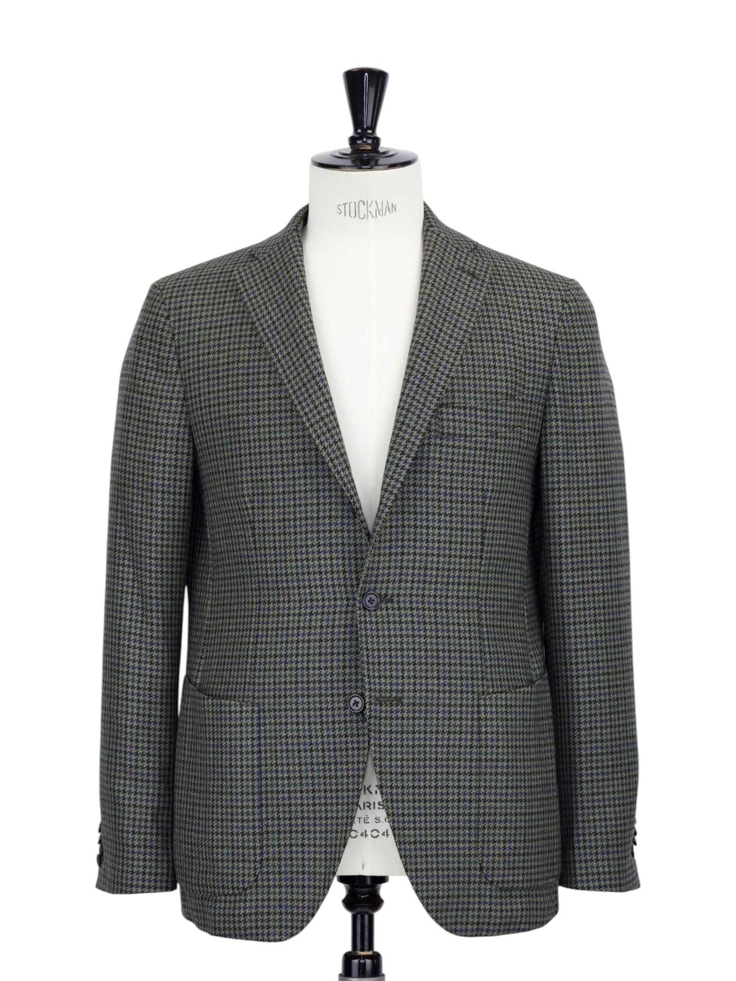 Luigi Borrelli Light Green Multicolor Woollen Houndstooth Jacket