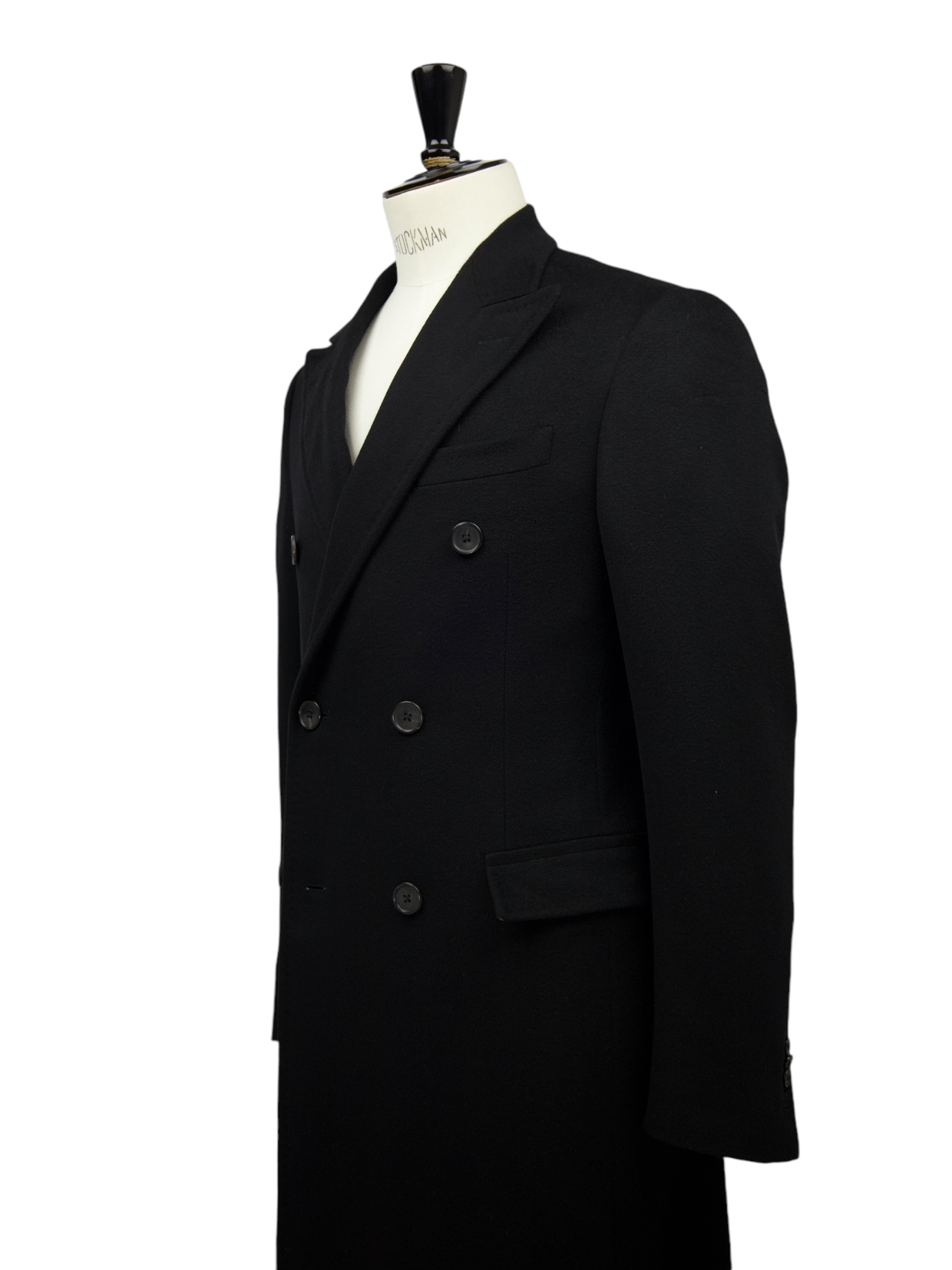 Corneliani Black Double Breasted Cashmere Overcoat