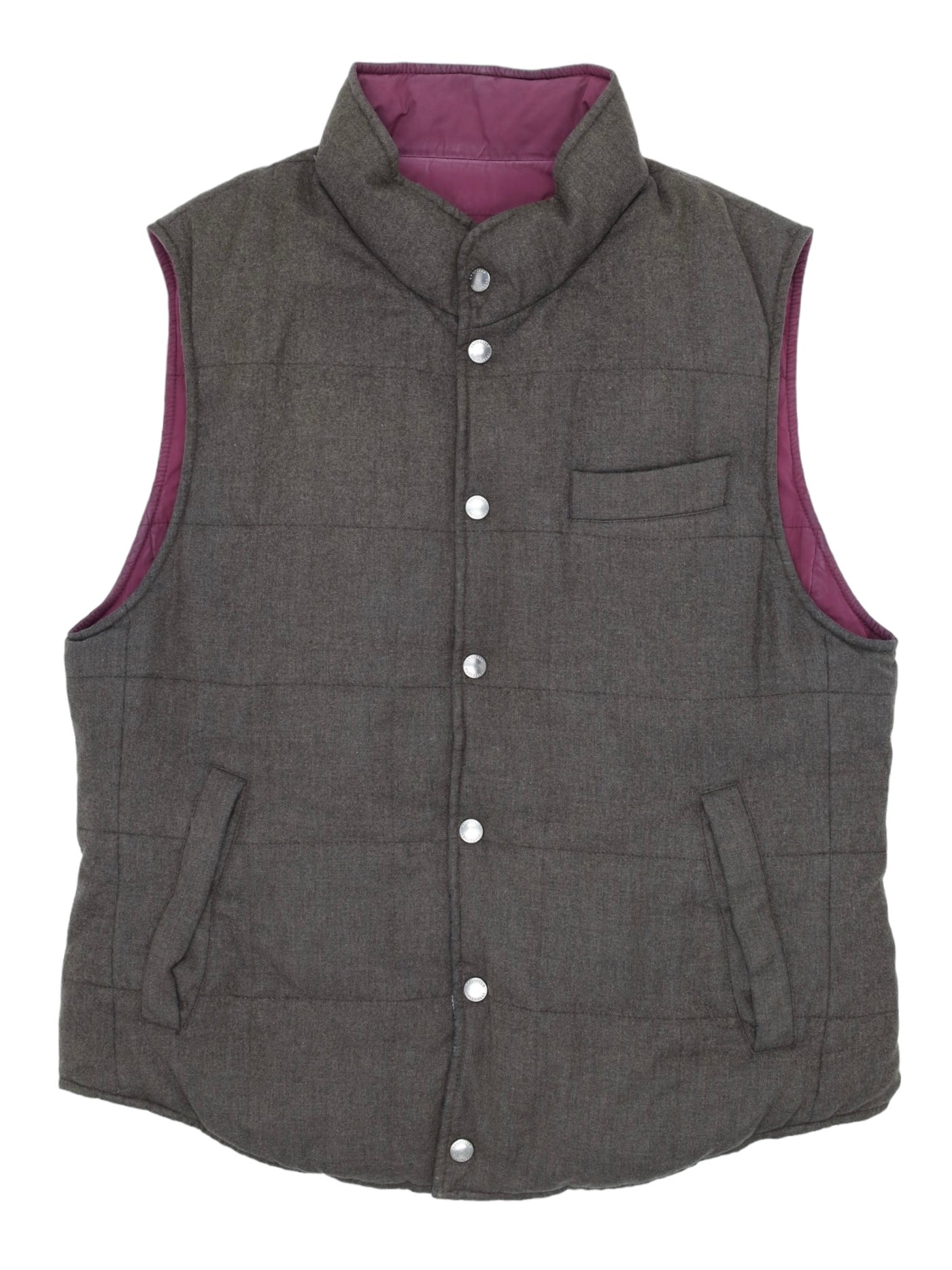 Brunello Cucinelli Brown Wool, Cashmere & Silk Goose Down Vest