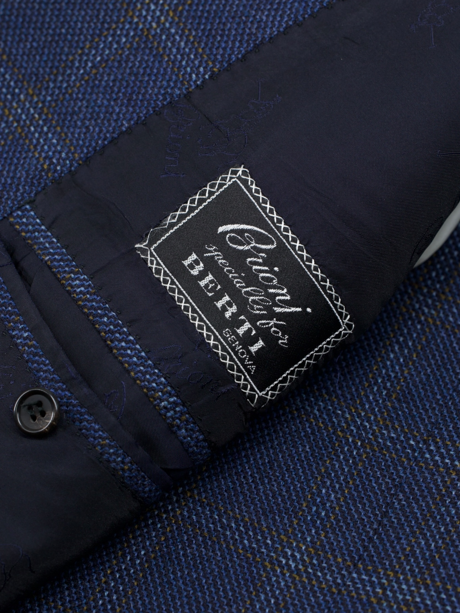 Brioni Blue & Brown Pure-Cashmere Windowpane Nomentano Jacket