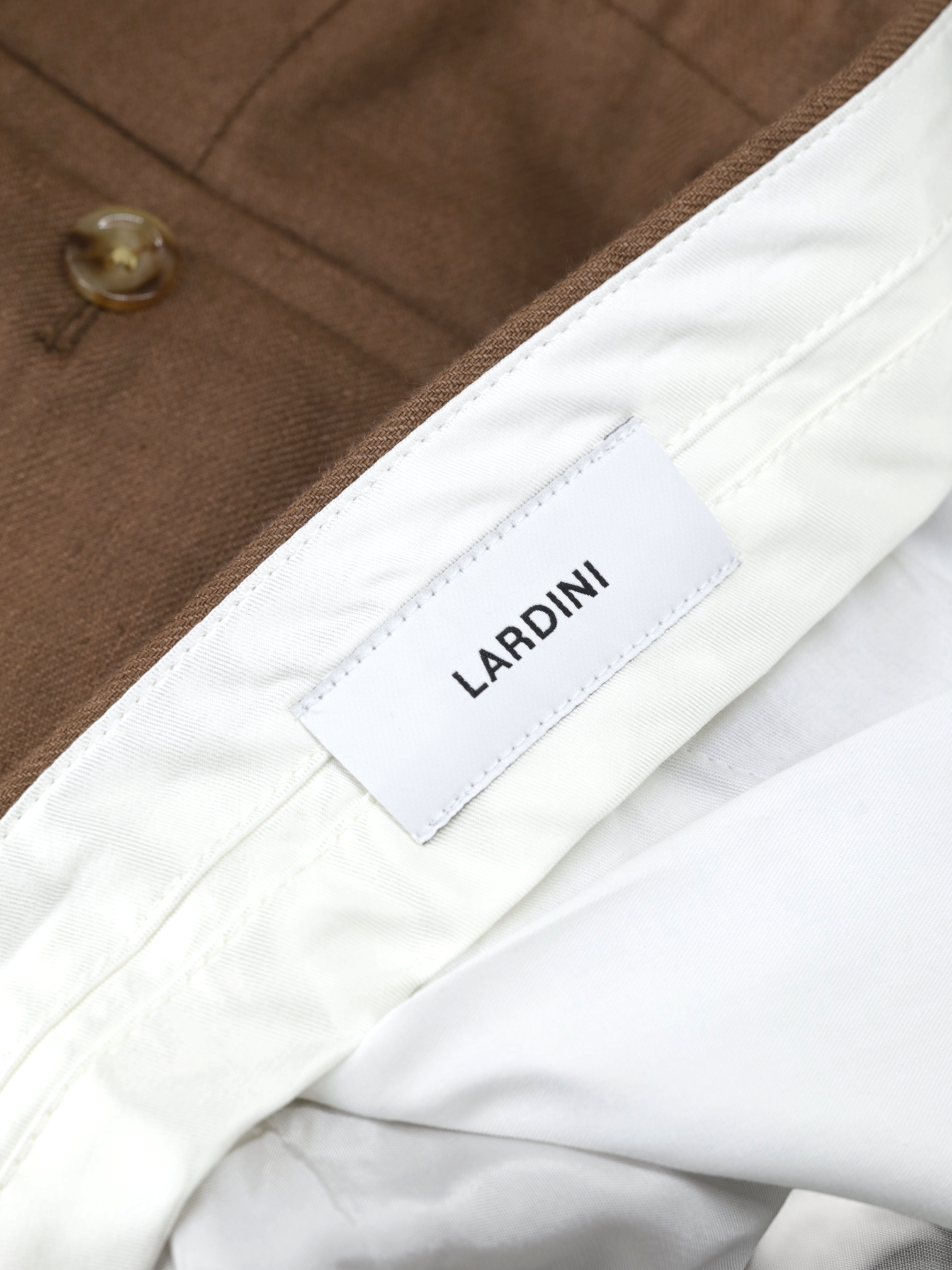 Lardini Tobacco Brown Linnen Twill Summer Trousers