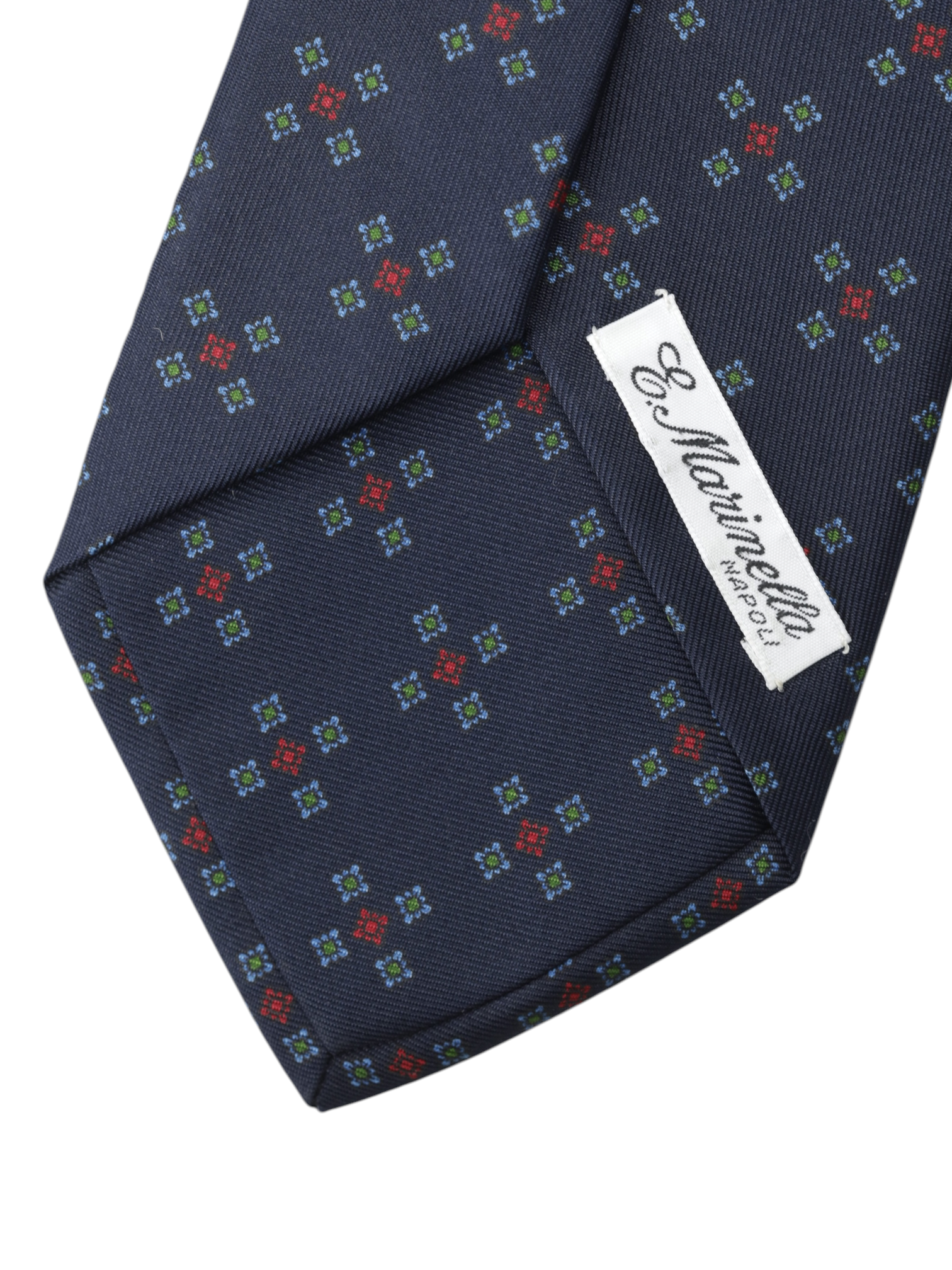 E.Marinella Navy, Green & Red Silk Vintage-Pattern Tie
