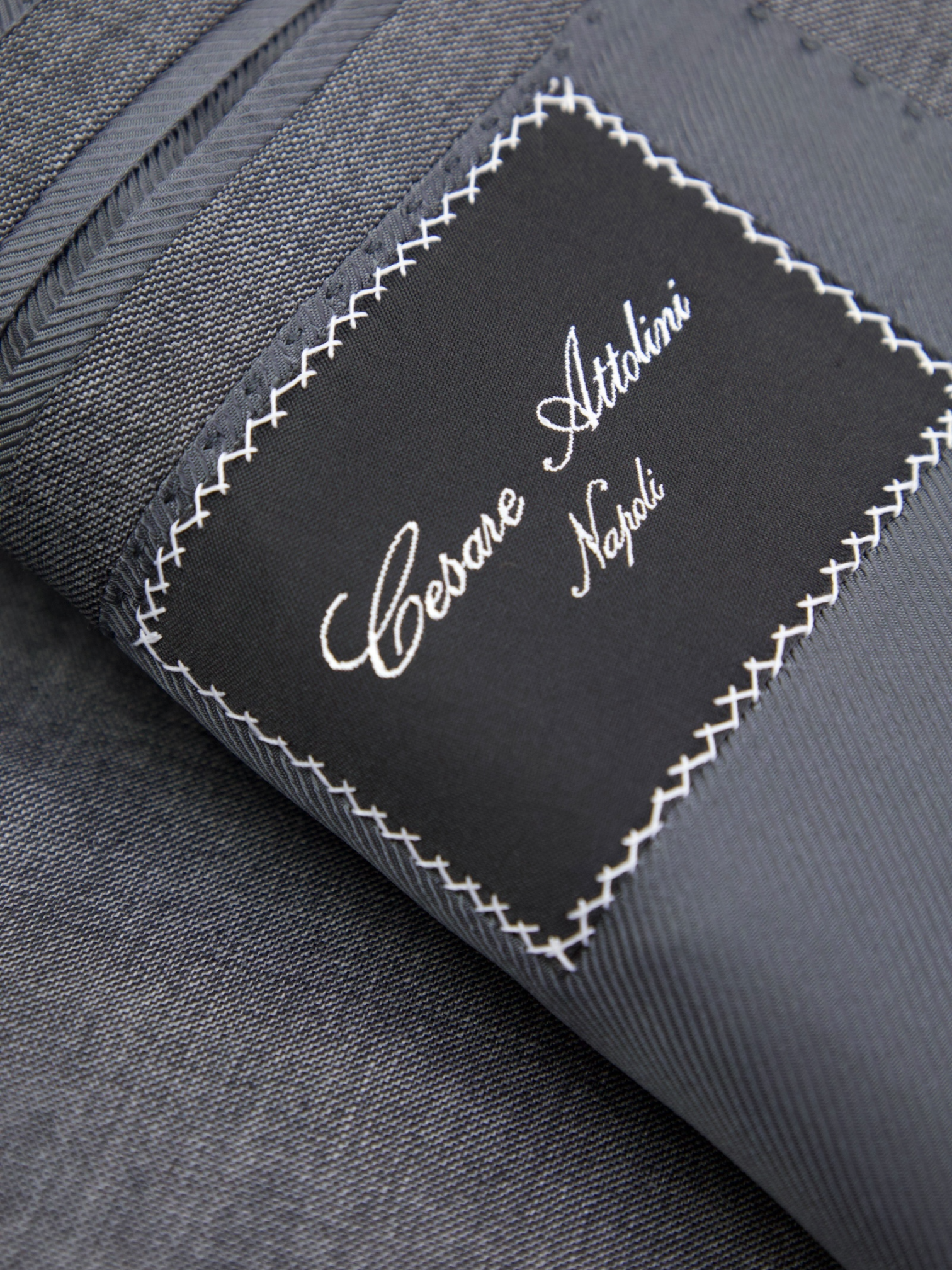 Cesare Attolini Grey Super 160's Sharkskin Suit + Extra Trousers