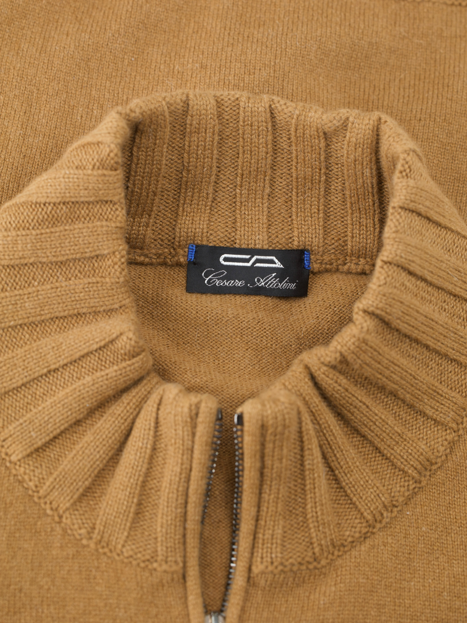 Cesare Attolini Brown Pure Vicuña Zip-Up Cardigan