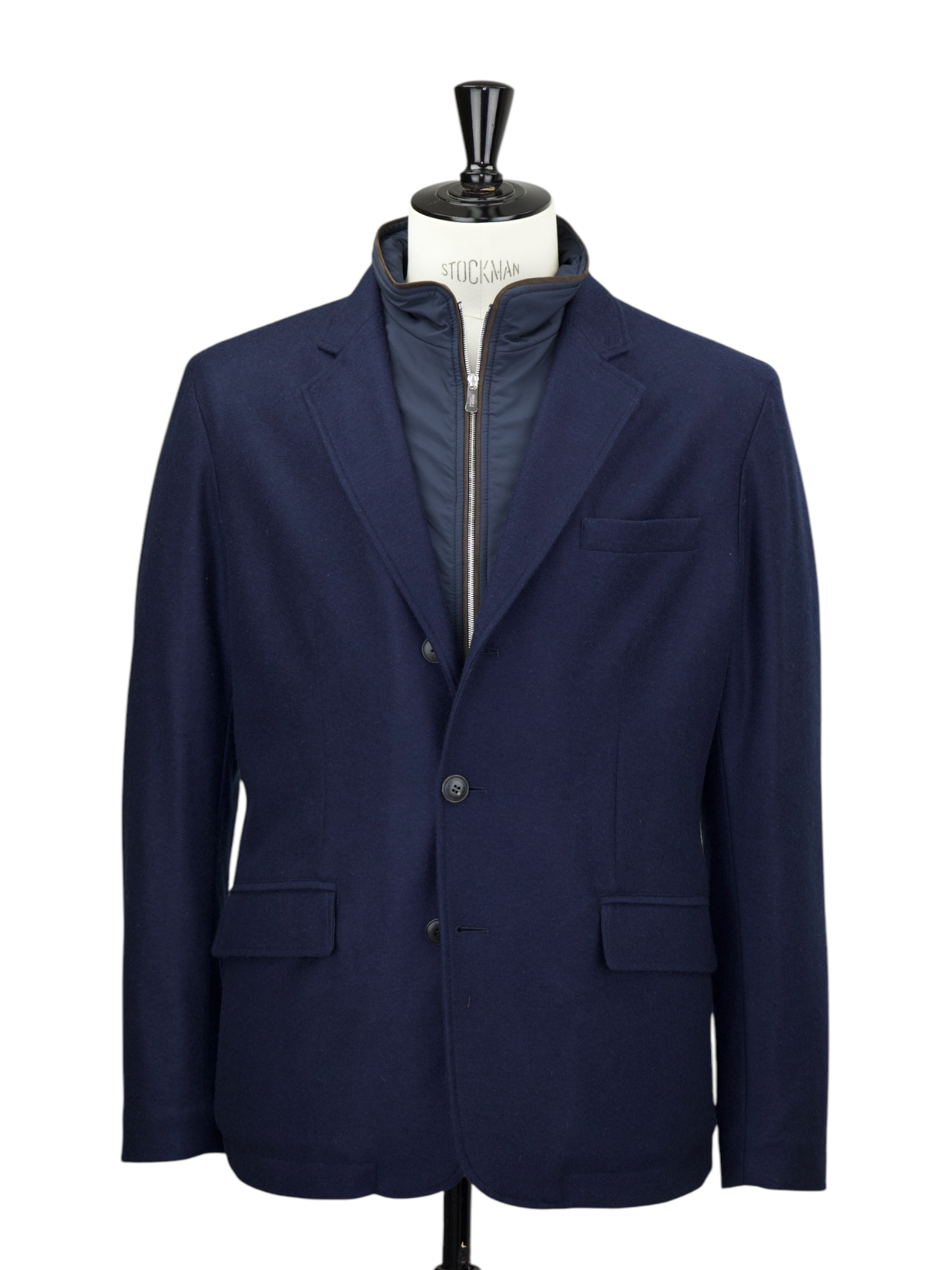 Fedeli Navy Pure Cashmere Flannel Winter Jacket