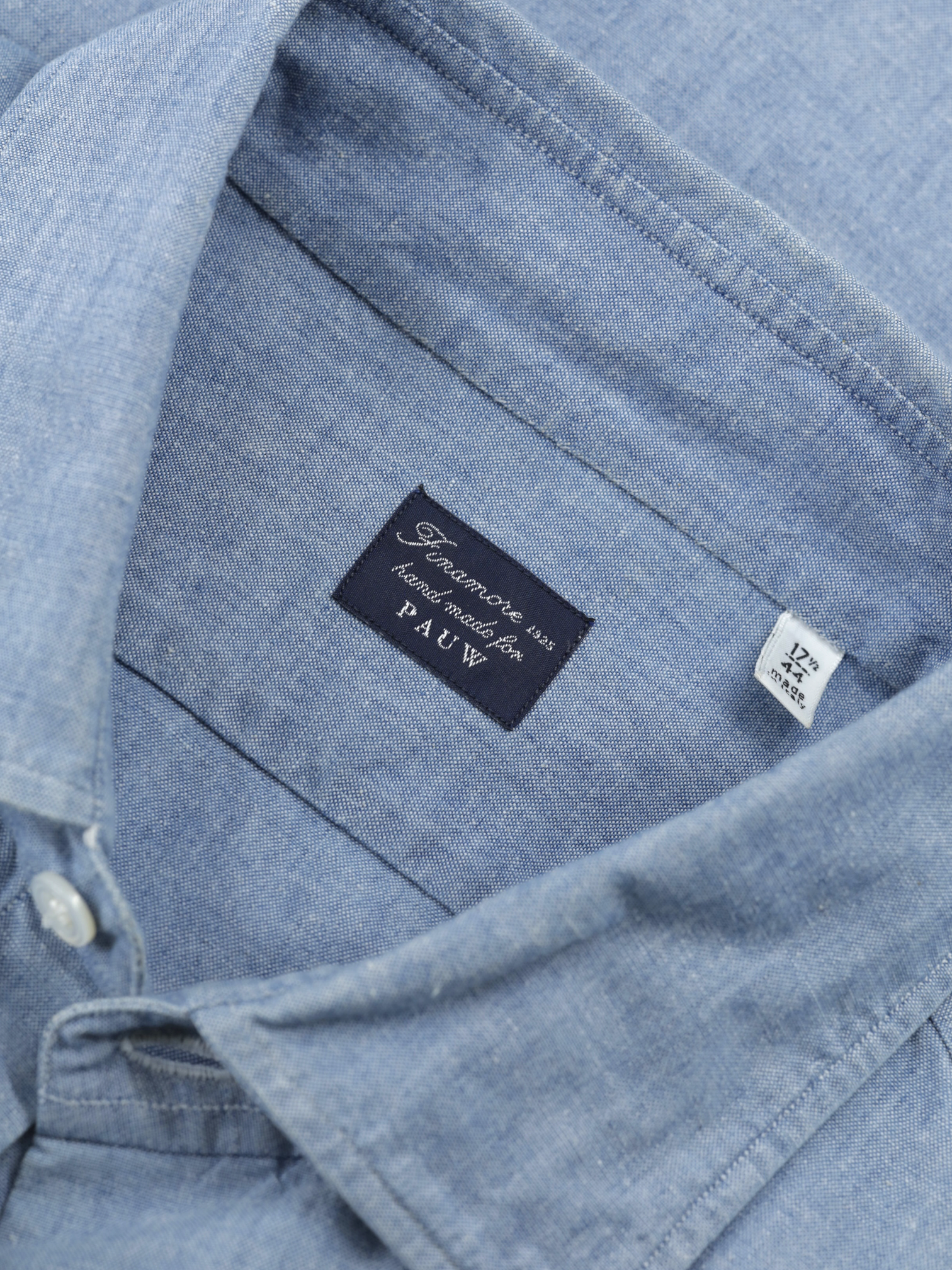 Finamore Light Blue Cotton Pinpoint Neapolitan Shirt