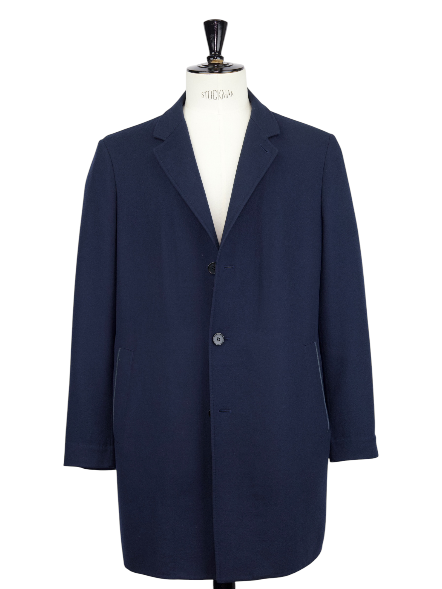 Loro Piana Navy Cashmere Rain System Overcoat