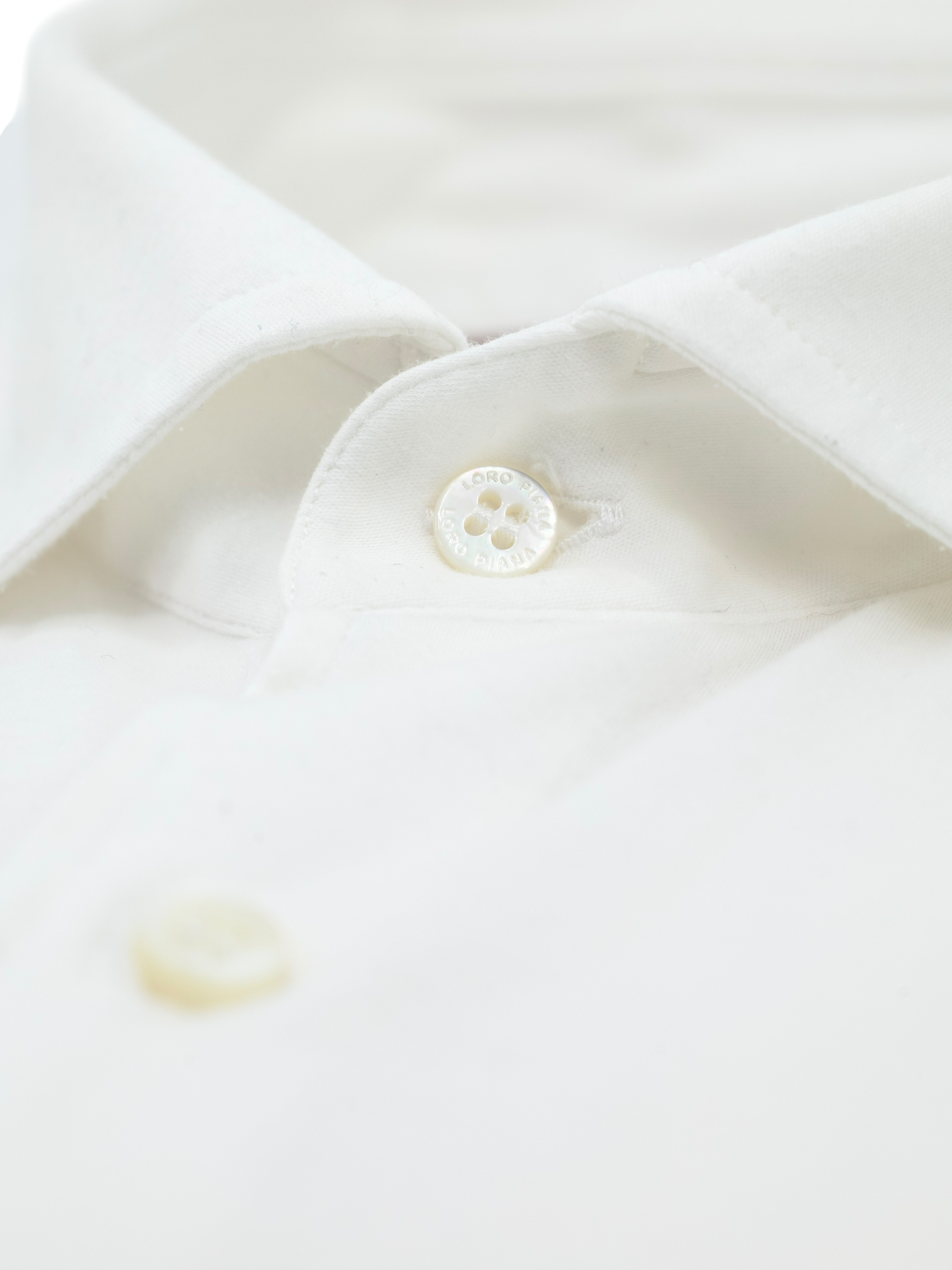 Loro Piana White Cotton Flannel Knitted Andrew Shirt