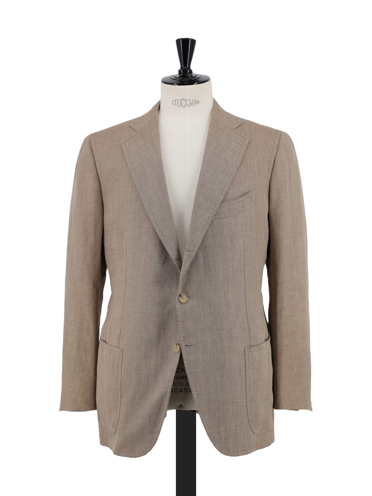 Cesare Attolini Light Brown Linen, Wool & Silk Herringbone Summer Jacket