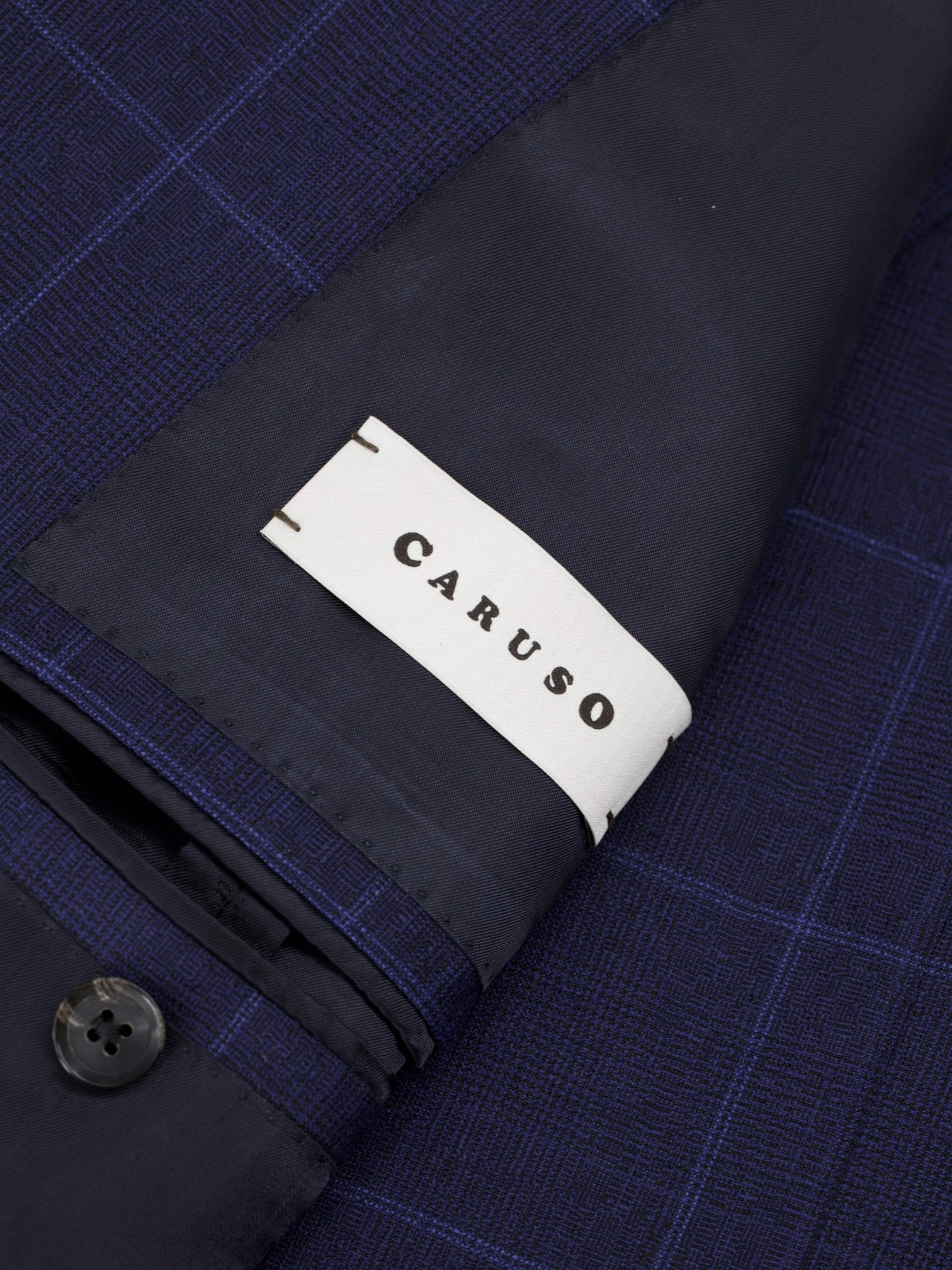 Caruso Royal Blue Wool & Mohair Windowpane Suit