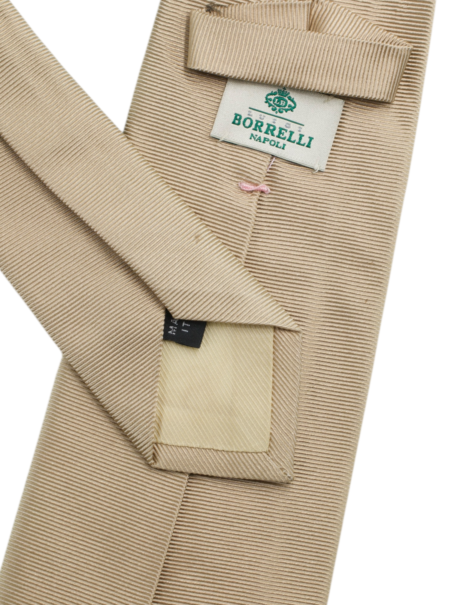 Luigi Borrelli 5-Fold Gold Silk Horizontal Pattern Tie