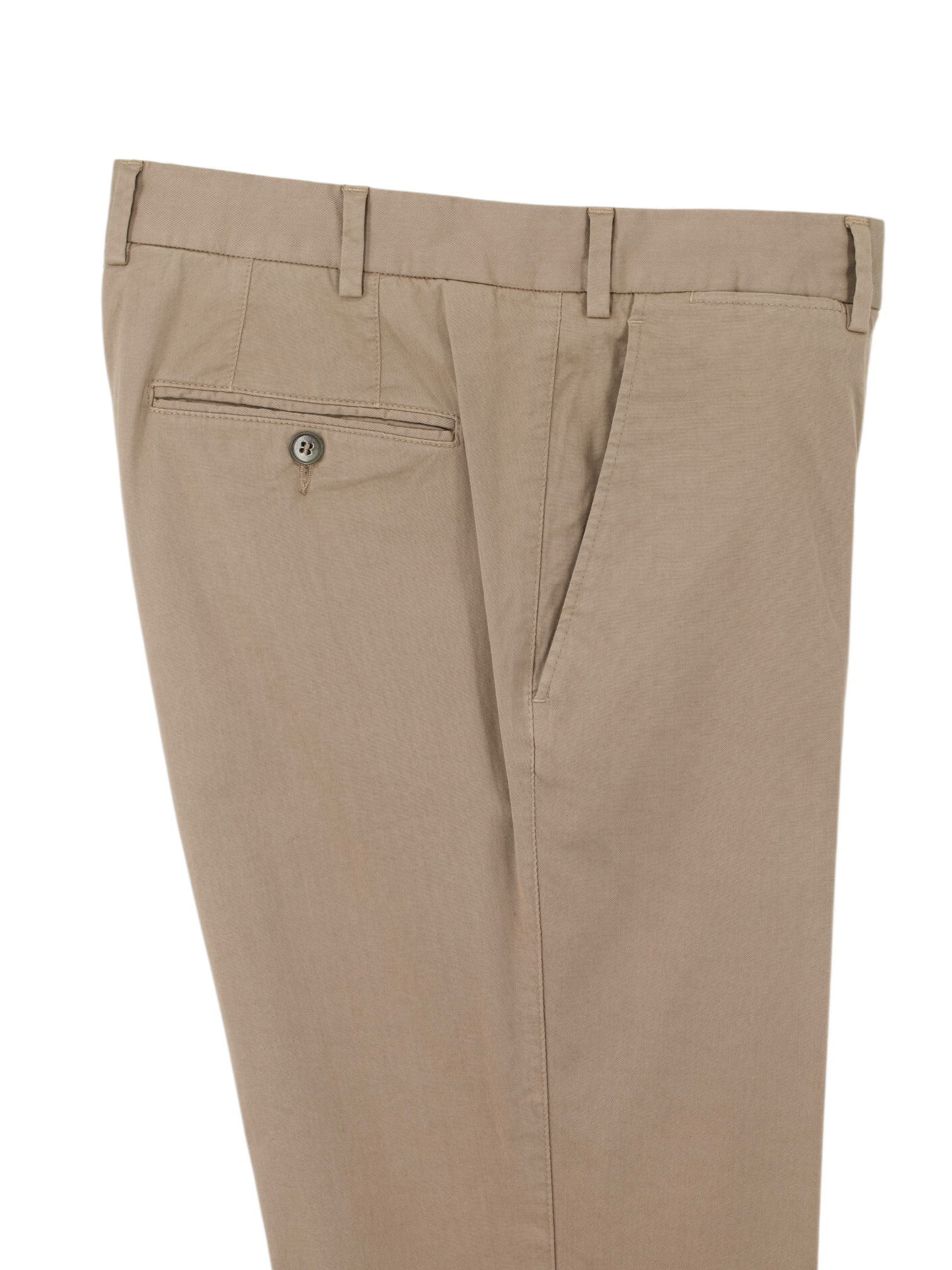 Canali Light Brown Cotton Stretch Tapered Dress Chino