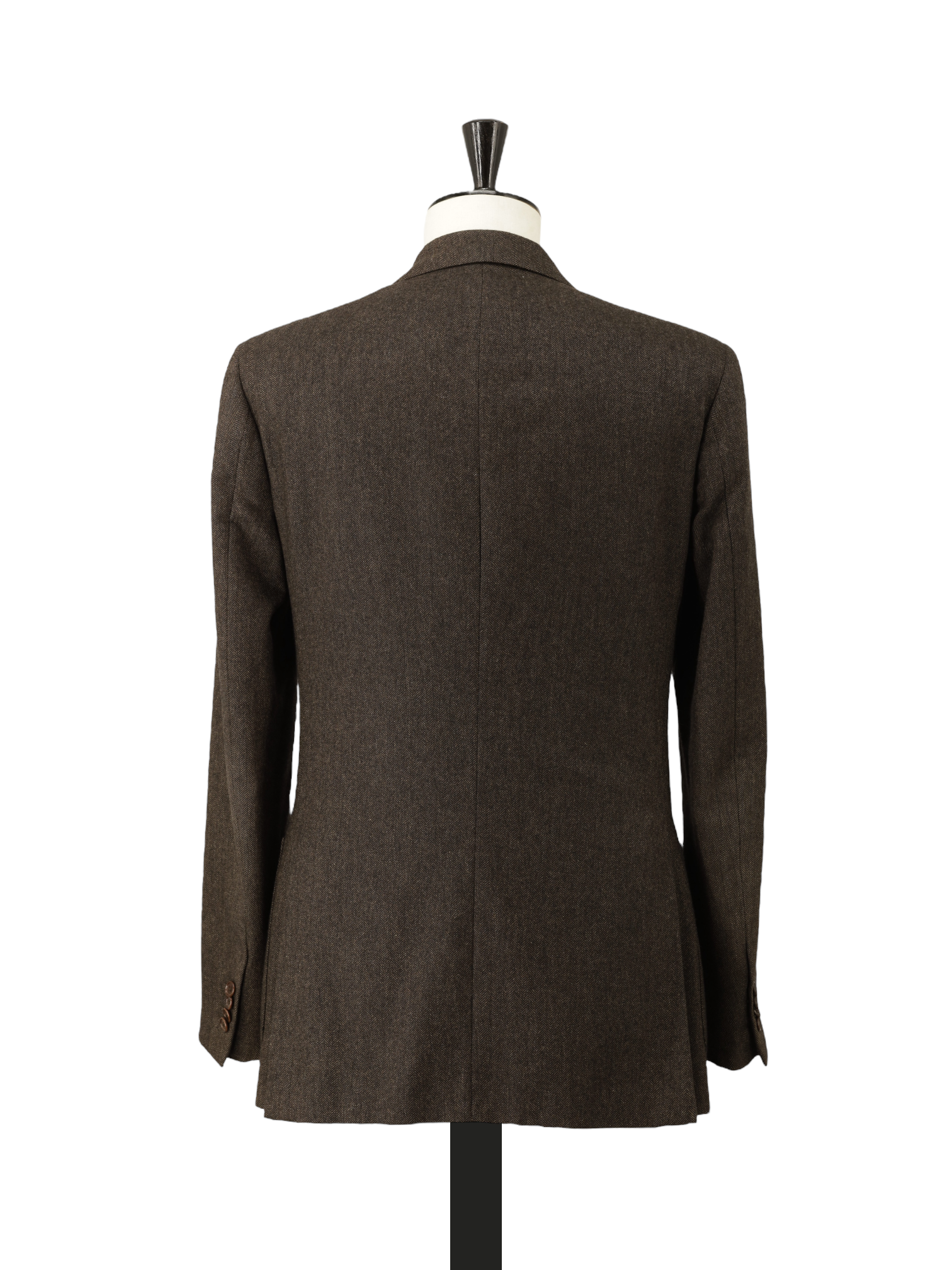 Caruso Chocolate Brown Pure Cashmere Herringbone Jacket