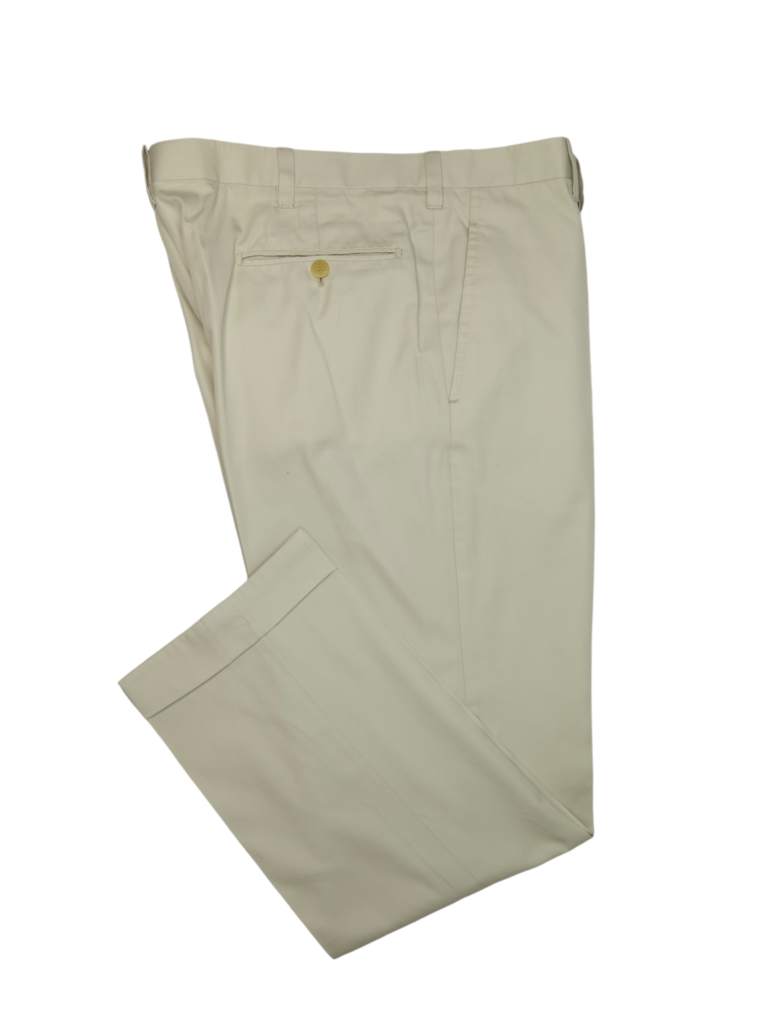 Cesare Attolini Stone Grey Cotton Twill Sartorial Trousers