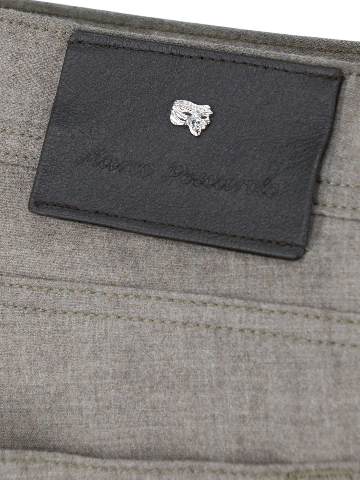 Marco Pescarolo Taupe Soft Cashmere-Stretch 5-Pocket Chino