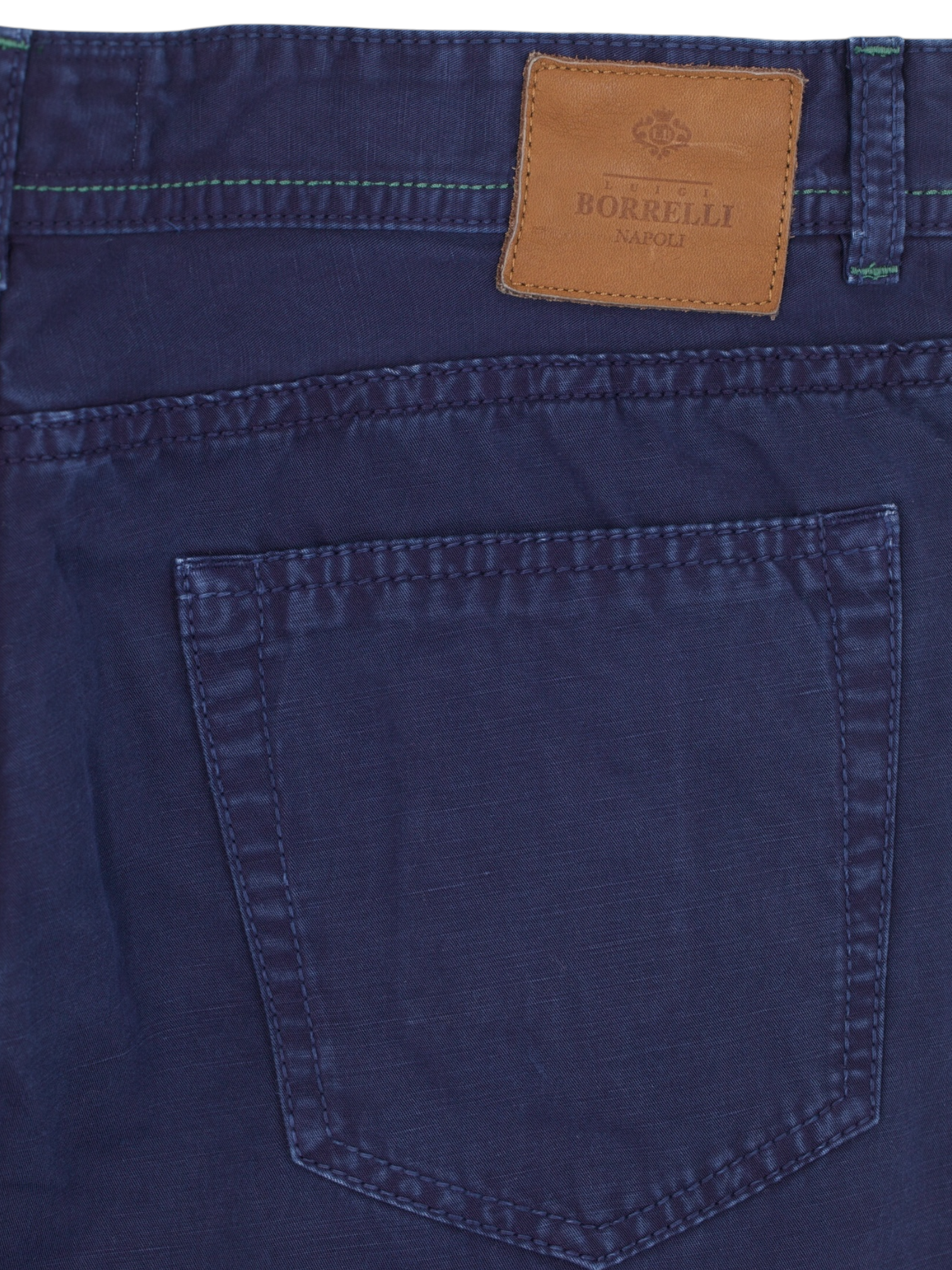 Luigi Borrelli Dark Blue 5-Pocket Cotton & Elastane Chino