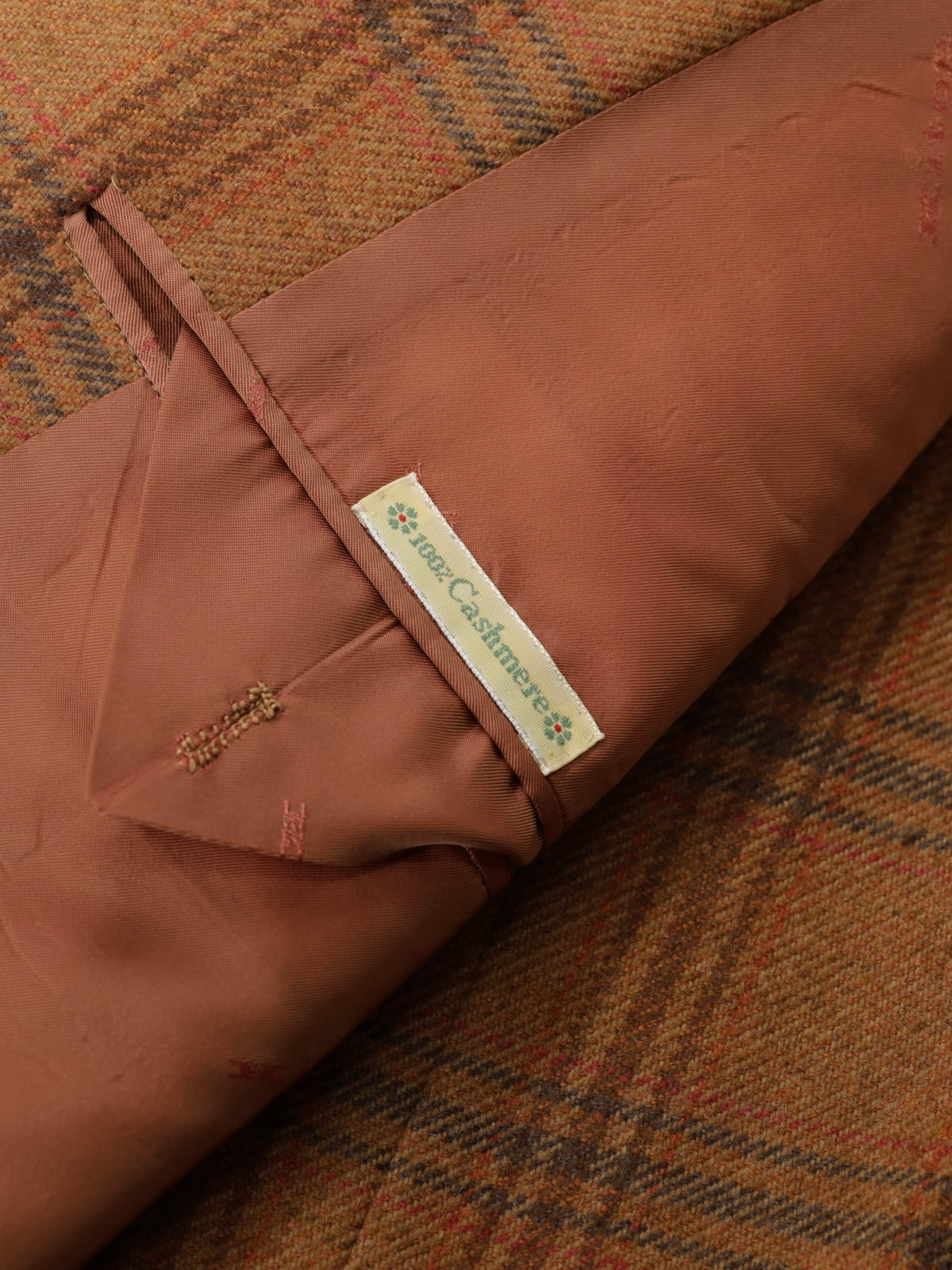 Kiton Orange & Brown Pure Cashmere Checkered Jacket