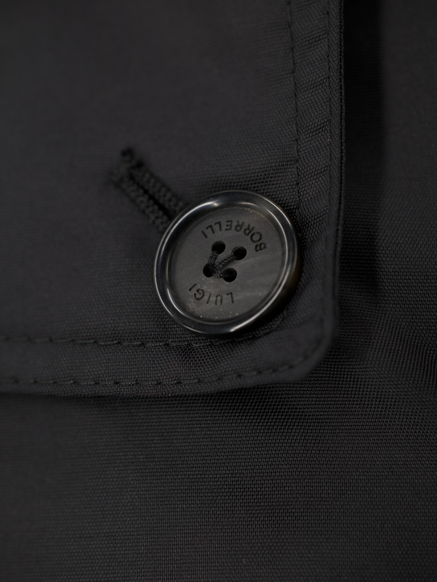 Luigi Borrelli Black Weatherproof Sartorial Trenchcoat