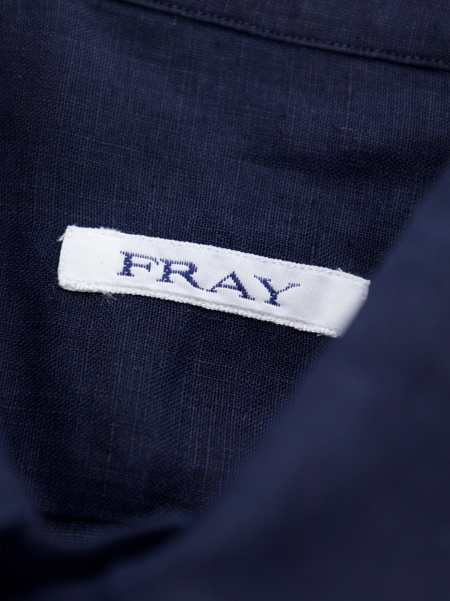 Fray Navy Linen Button-Down Collar Shirt