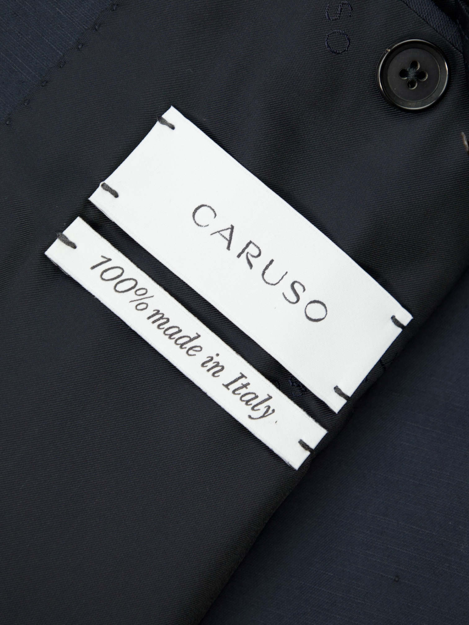 Caruso Navy Cotton & Linen Aida Summer Suit