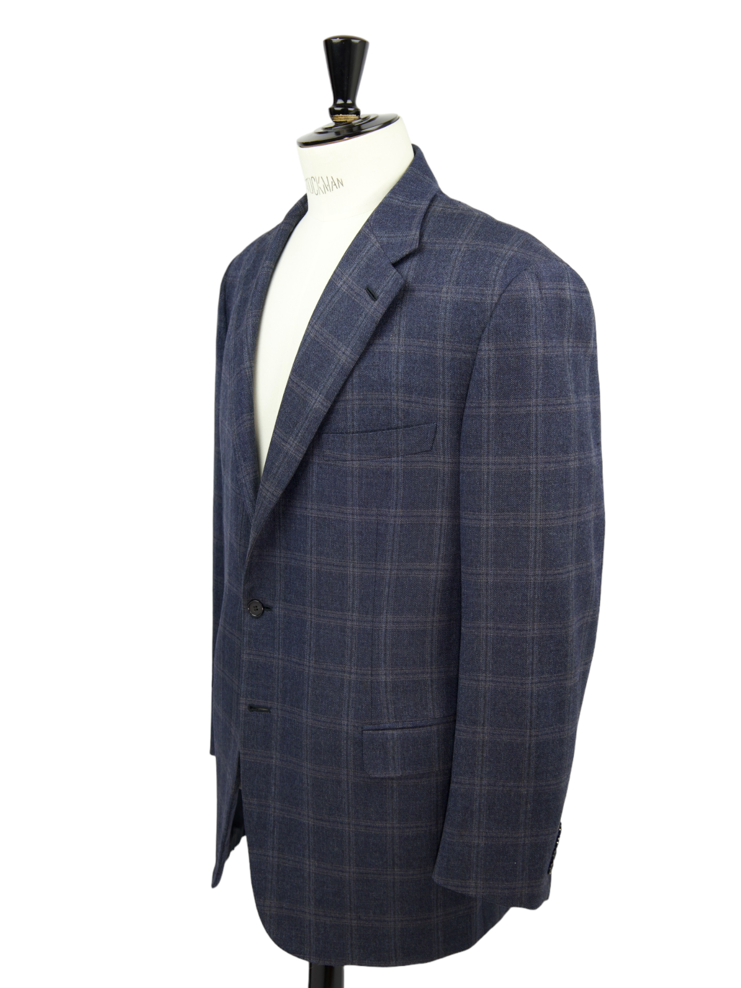 Brioni Blue Windowpane Parlamento Jacket