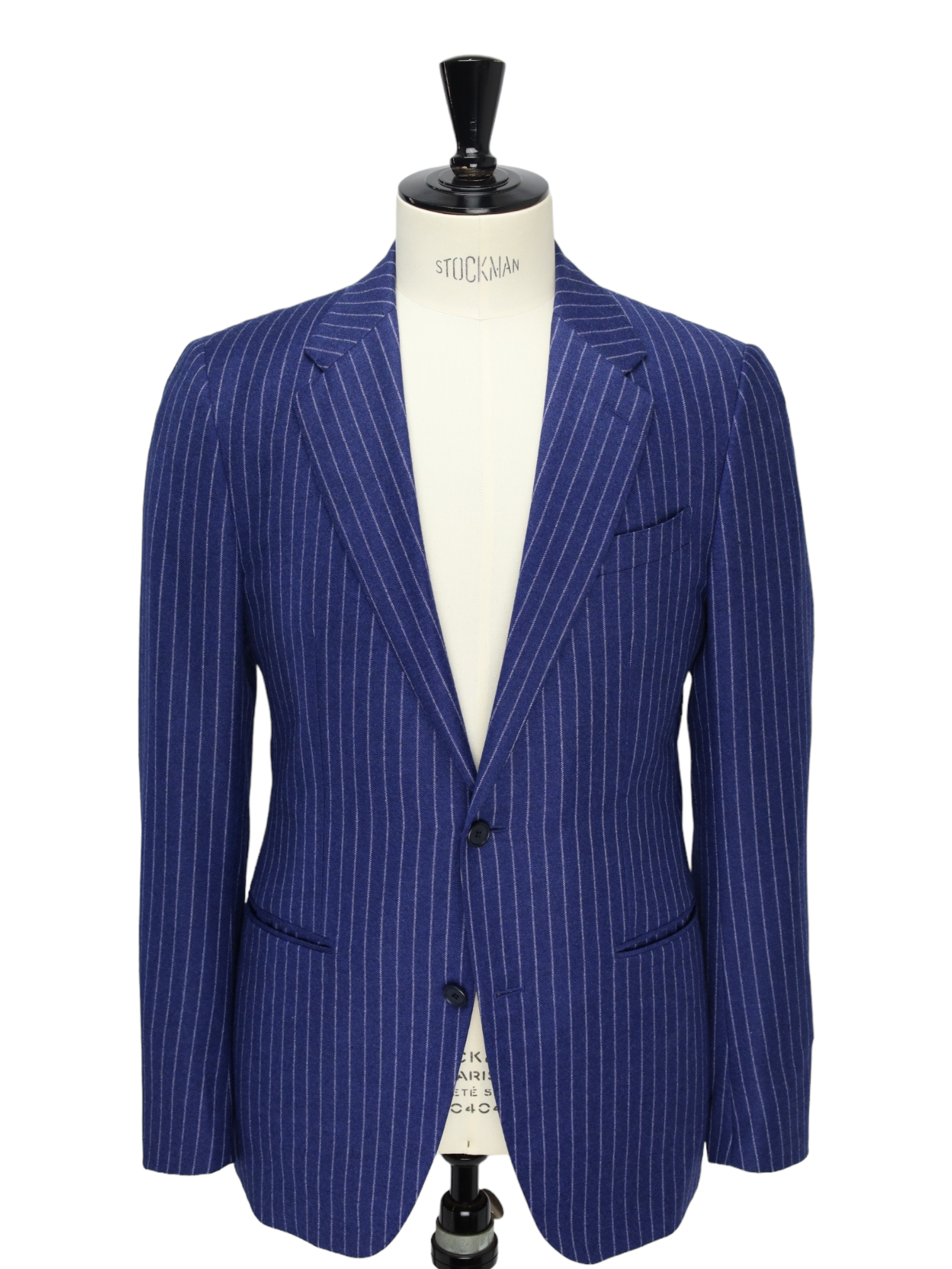Caruso Blue Loro Piana Wool & Cashmere Flannel Pinstripe Suit