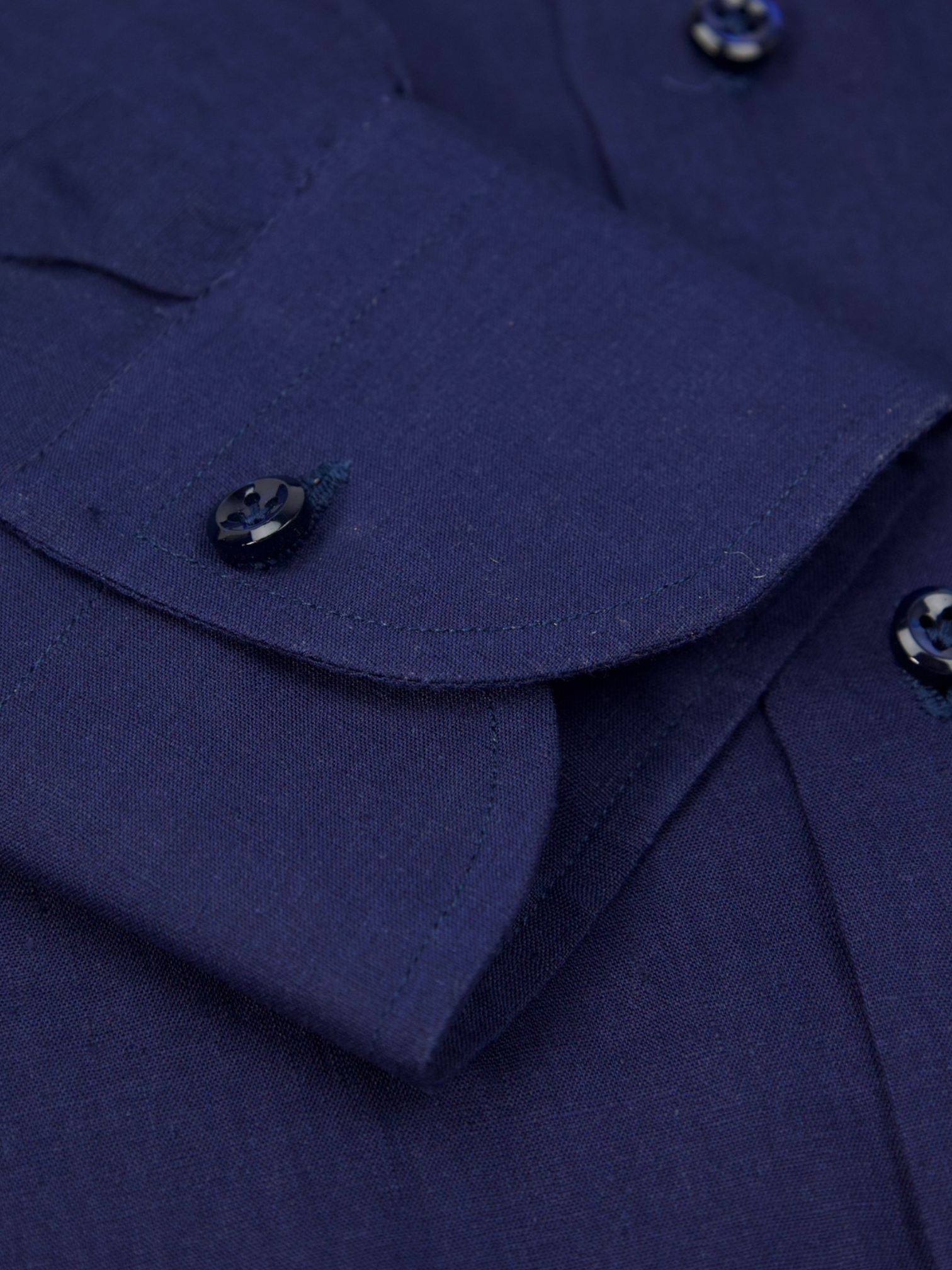 Cesare Attolini Dark Blue Linen Shirt