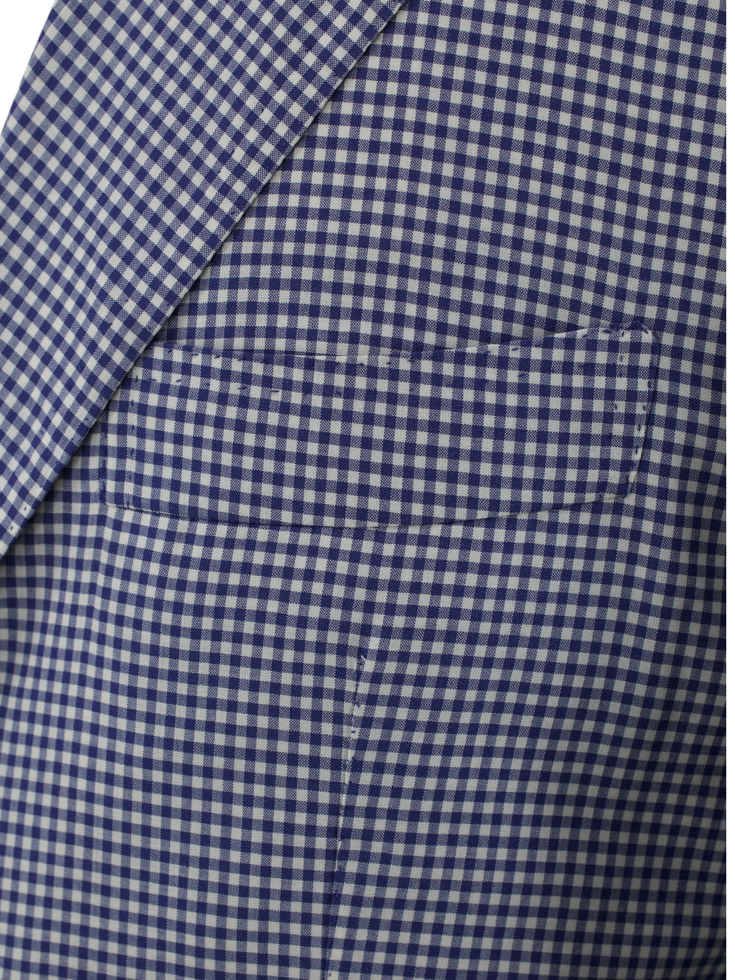 Orazio Luciano Blue & White Lightweight-Wool Gingham-Check Jacket