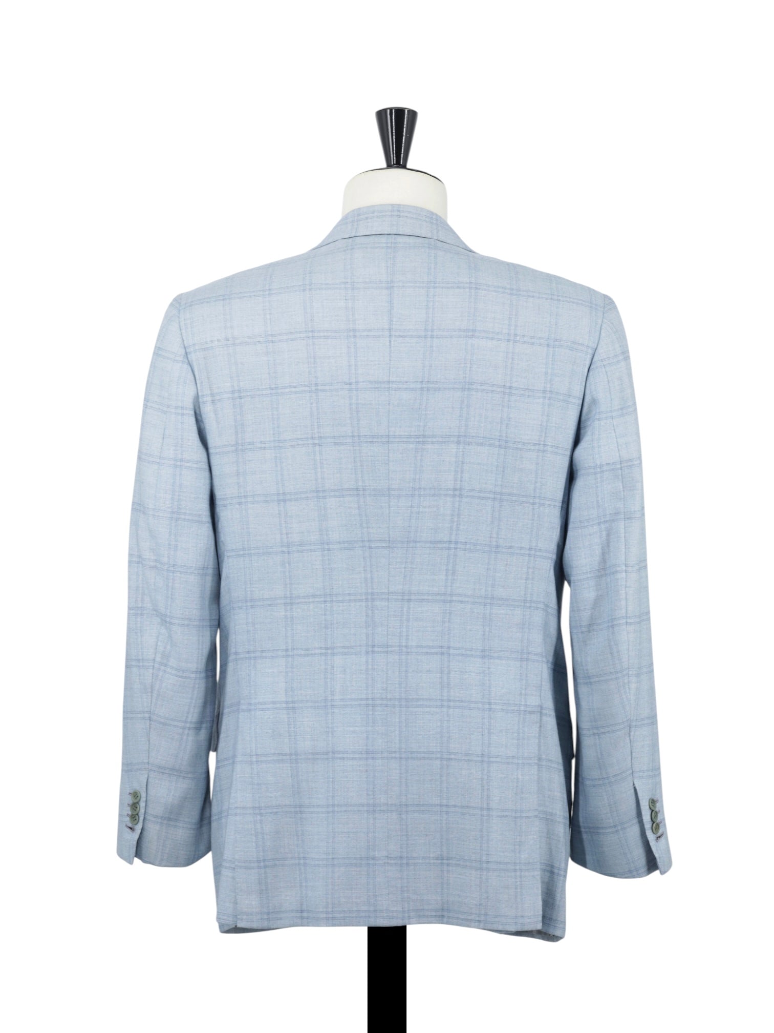 Kiton Ice-Blue Pure Cashmere Windowpane Jacket