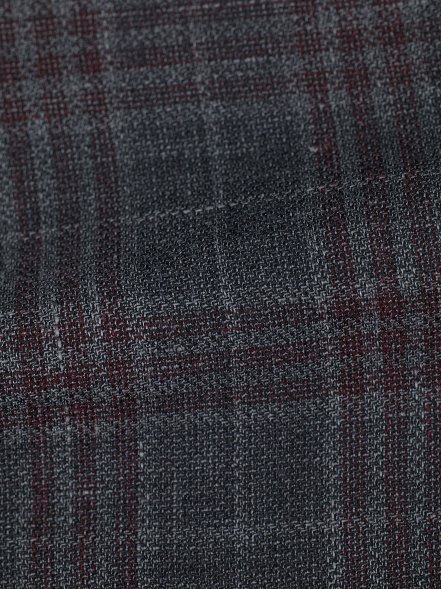 Ermenegildo Zegna Warm Taupe & Maroon Linen, Wool & Silk Check Jacket