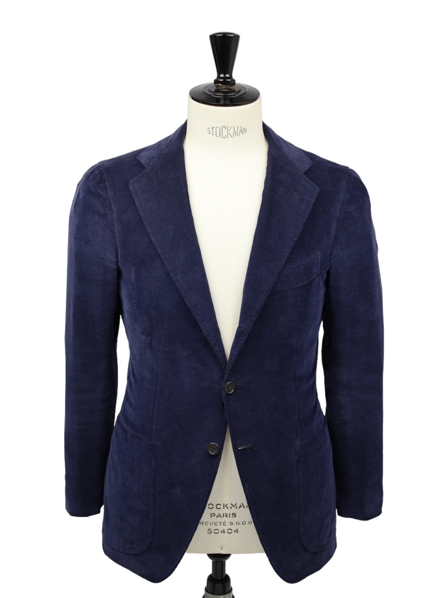 Orazio Luciano blauwe blazer van katoen en kasjmier met naaldkoord