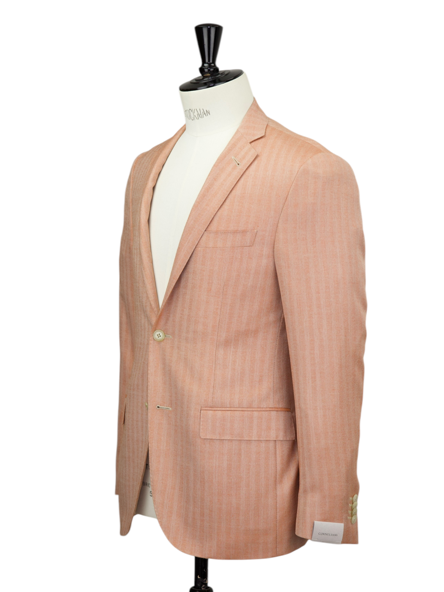 Corneliani Soft Orange Cashmere & Silk Herringbone Jacket