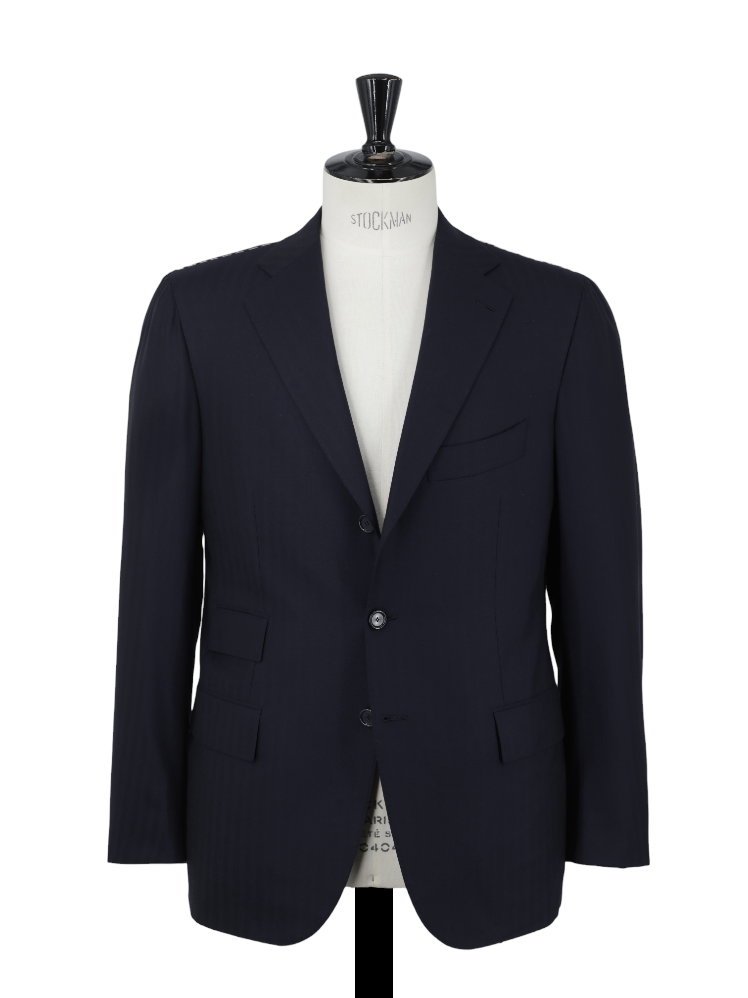 Cesare Attolini Deep Navy Super 210's Shadow-Herringbone Suit
