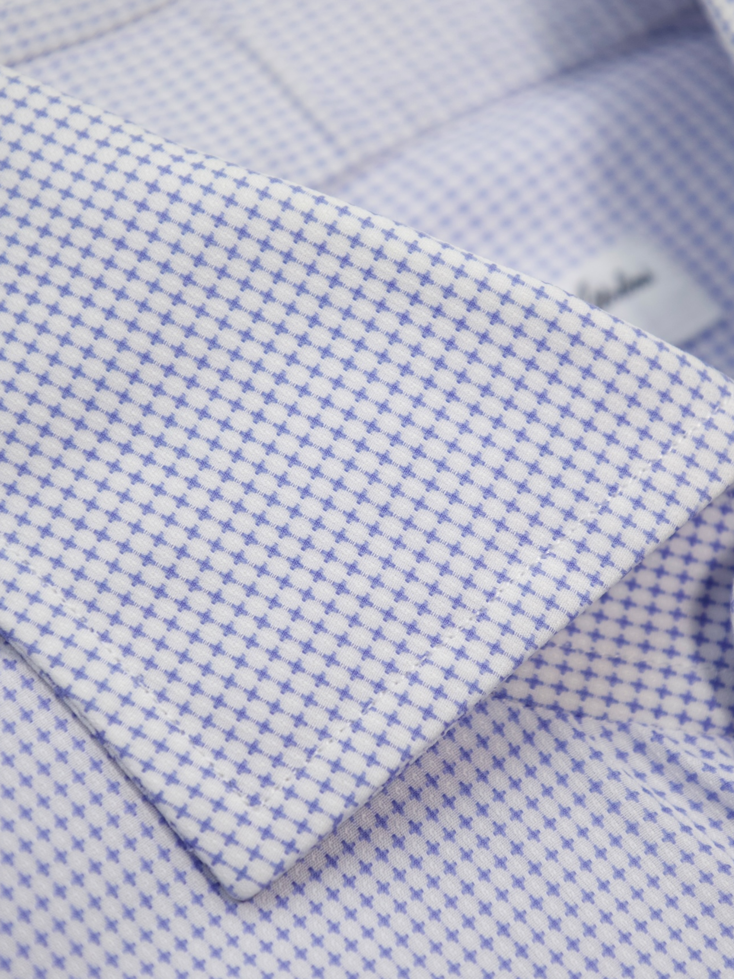 Cesare Attolini White & Light Blue Geometric Cotton Shirt