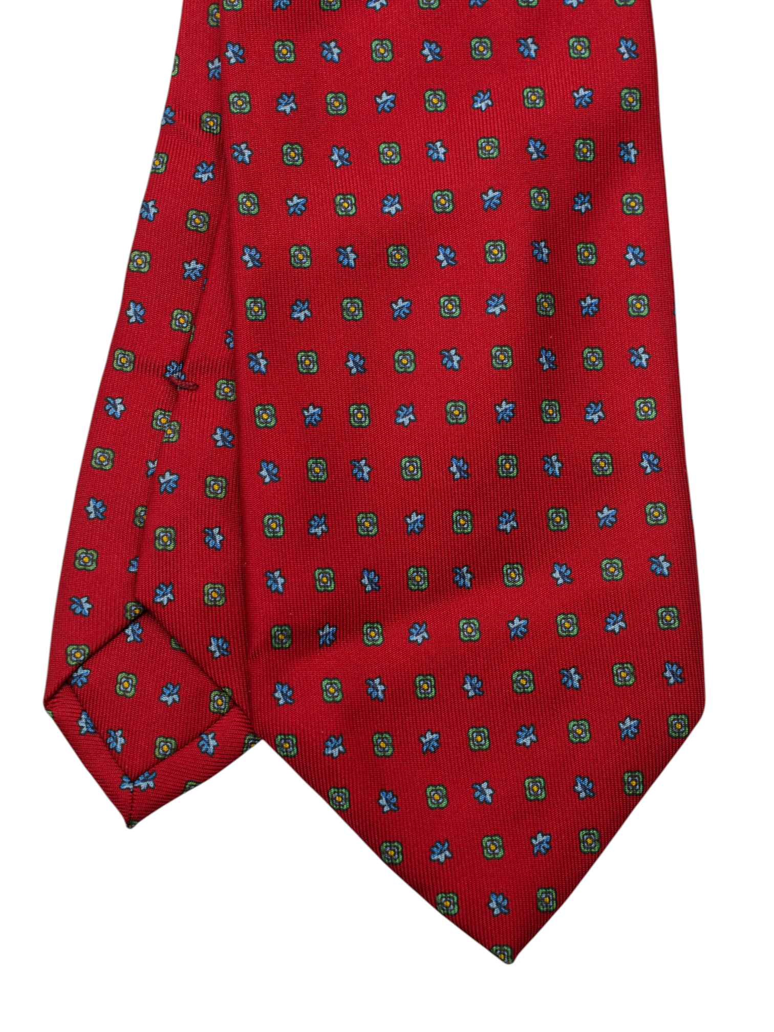 E.Marinella Cardinal Red & Multicolor Silk Floral Pattern Tie
