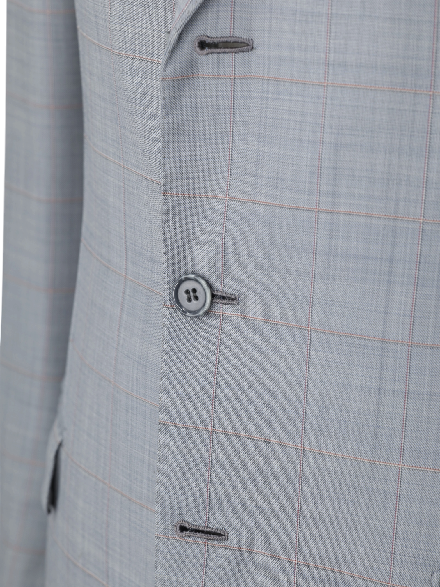 Brioni Light Grey & Red Fine-Wool Windowpane Nomentano Jacket