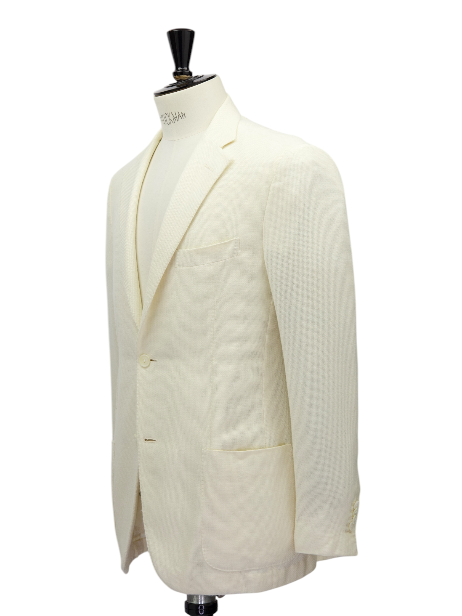 Corneliani Offwhite Wool, Silk & Linen Hopsack Jacket