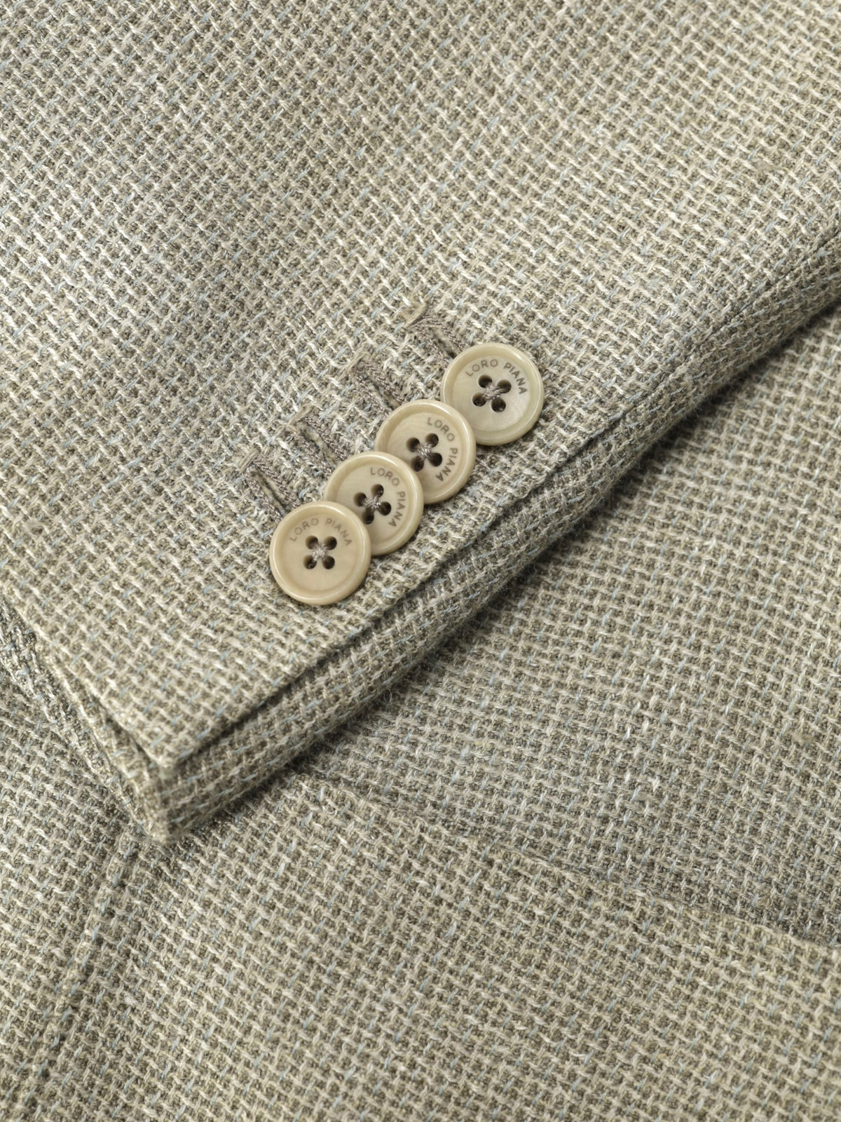 Loro Piana Pistache Green Wool, Silk & Linen Plain-Weave Jacket