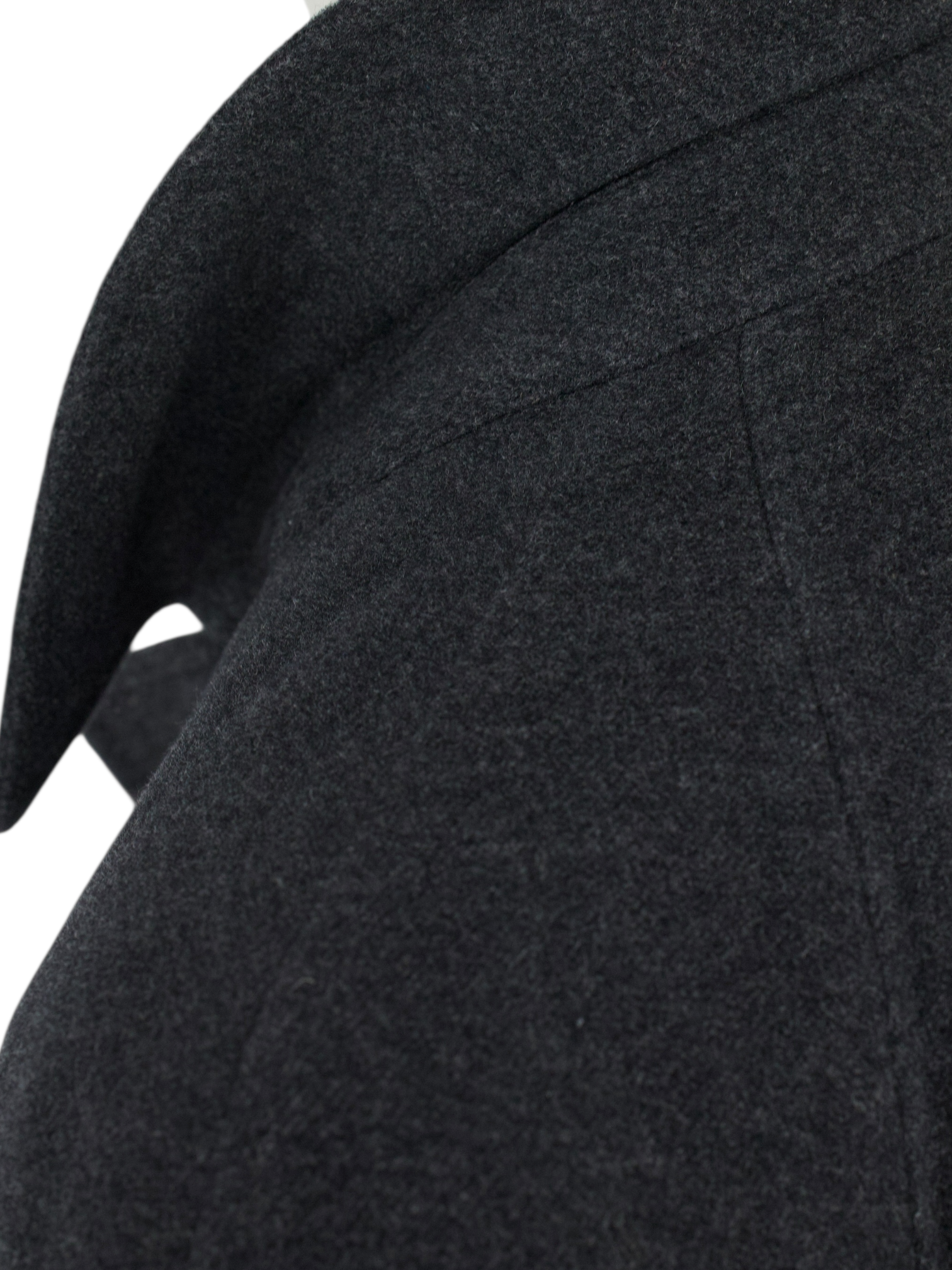 Corneliani Dark Grey Wool & Angora Raglan-Shoulder Carcoat