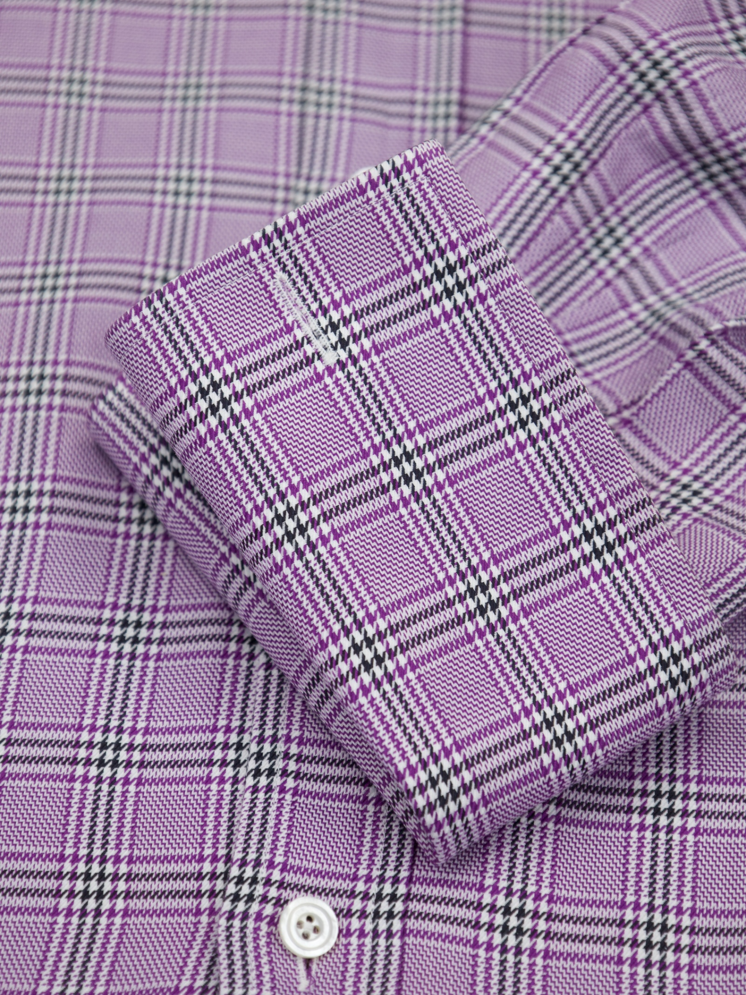 Tom Ford Lilac Cotton Prince of Wales Check Shirt