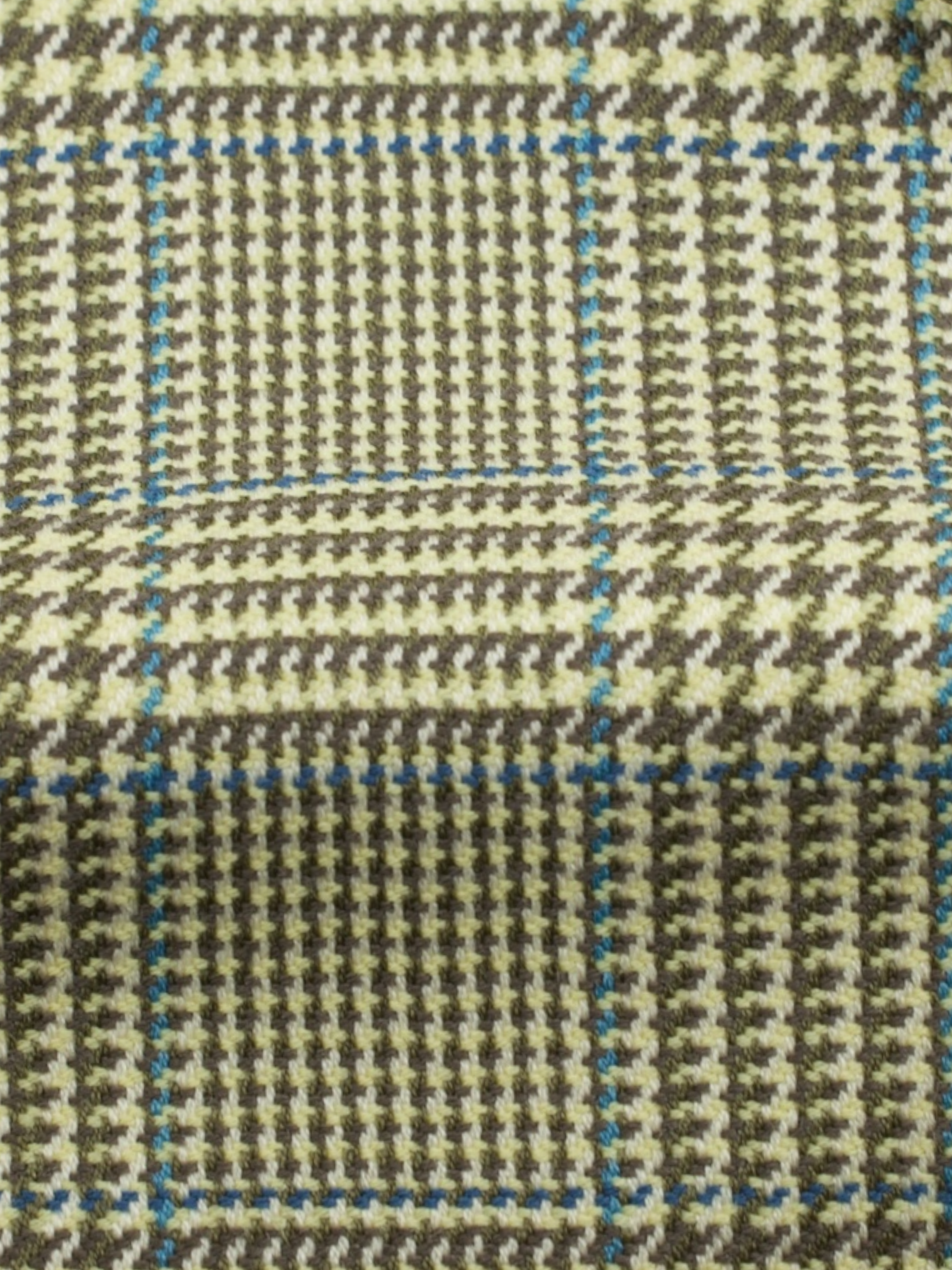 Kiton Moss Green & Light Blue Pure Wool Prince of Wales Jacket