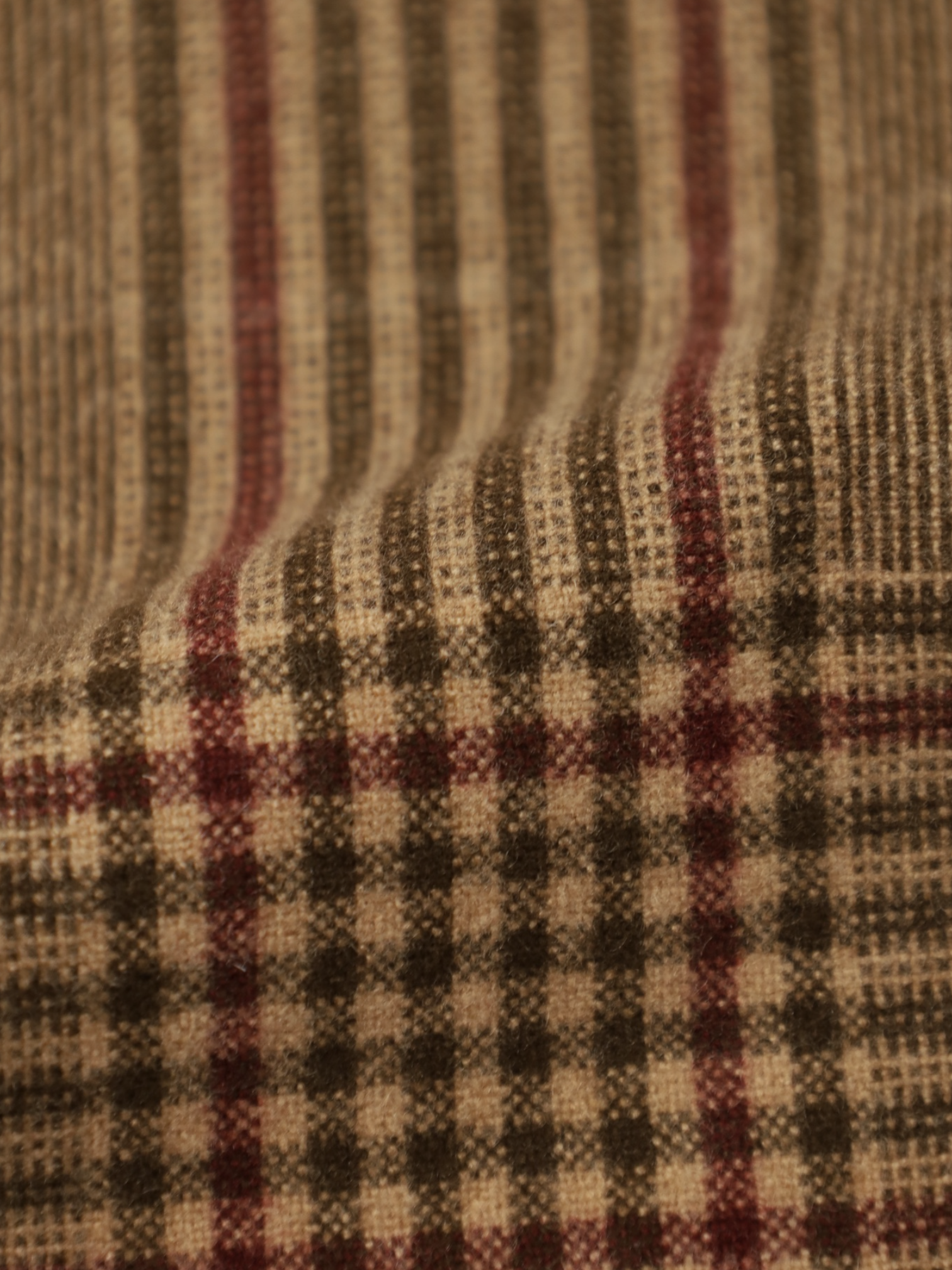 Brunello Cucinelli Light Brown Wool & Cashmere Glenplaid Jacket