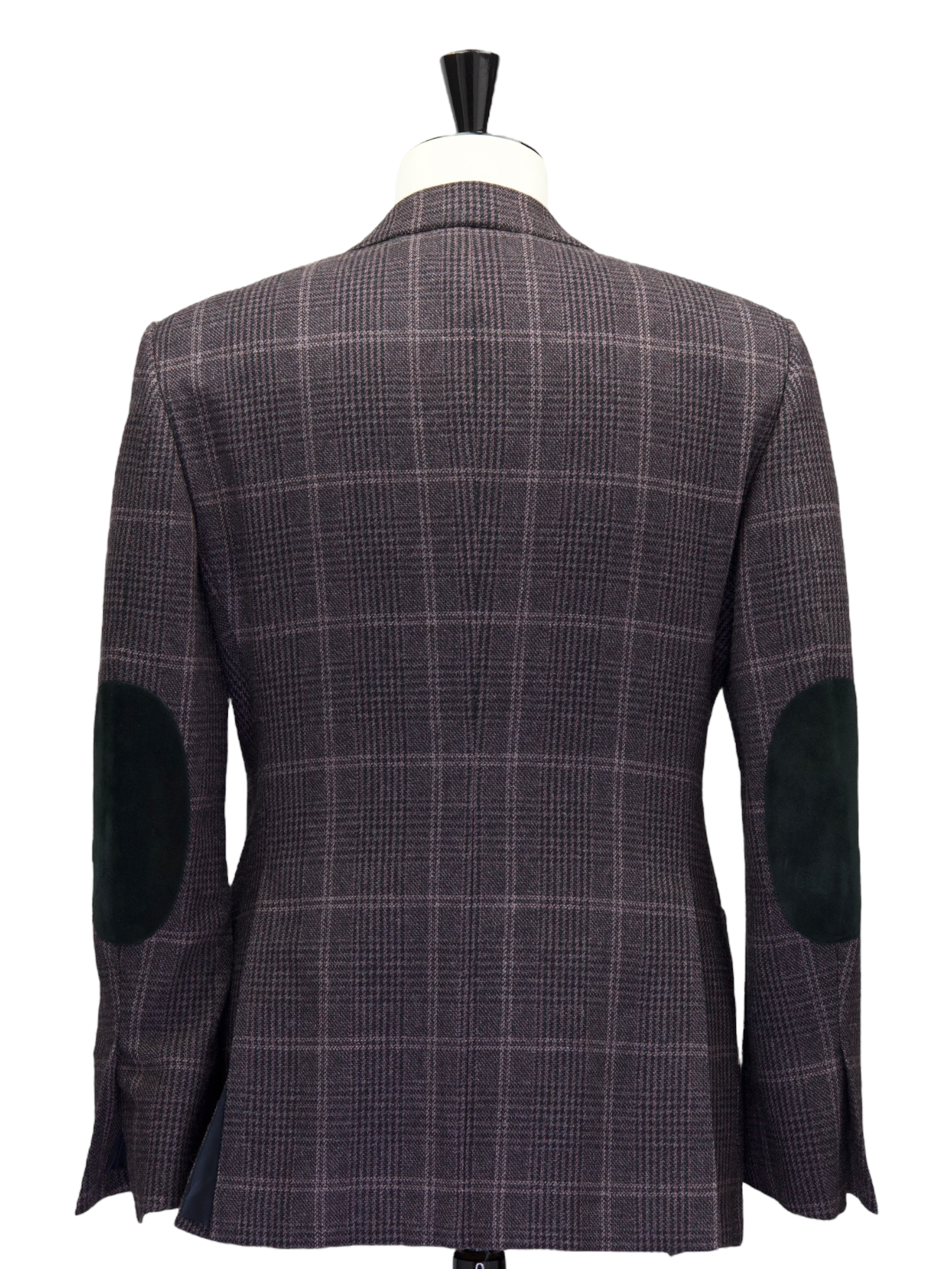 Tom Ford Dark Purple Wool & Silk Overcheck Windsor Jacket