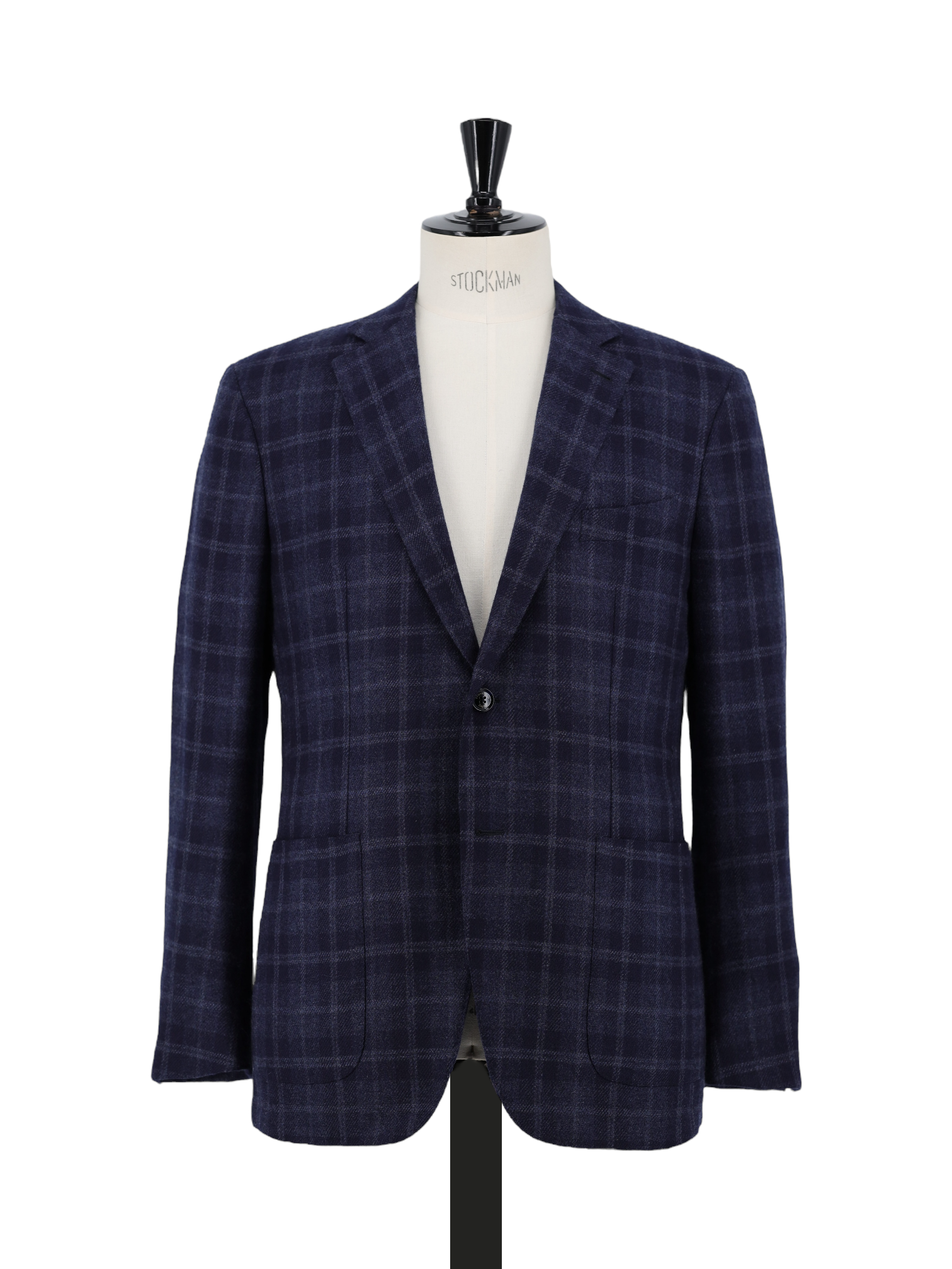 Ermenegildo Zegna Dark Blue Pure Cashmere Windowpane Street Jacket
