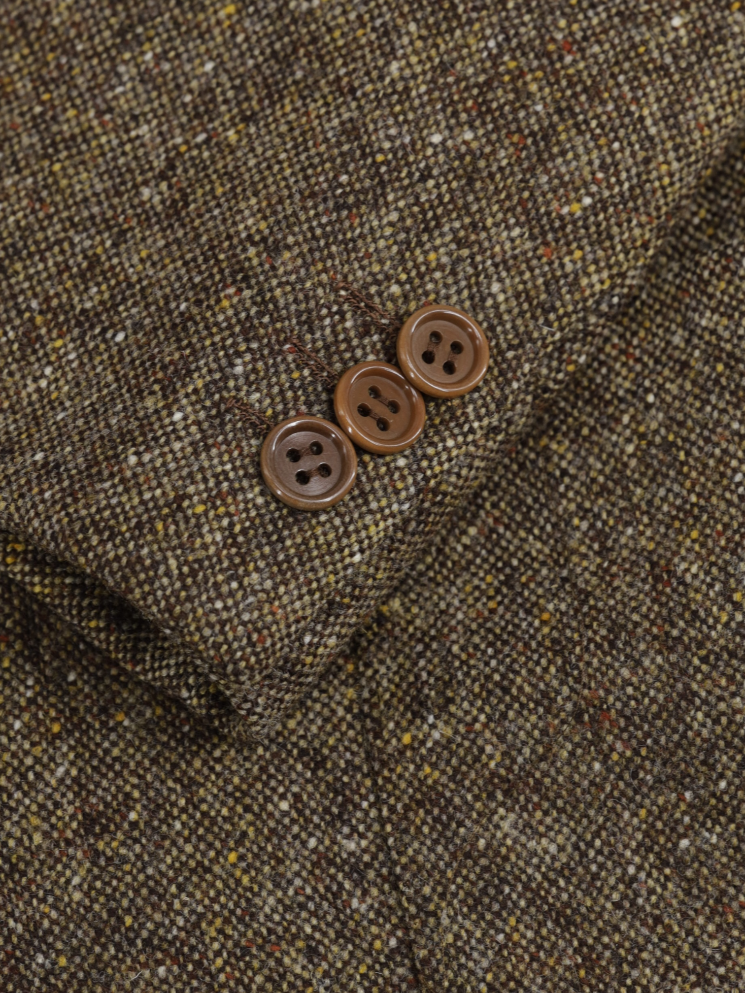 Isaia Brown Pure-Wool Speckled Donegal Country-Side Jacket