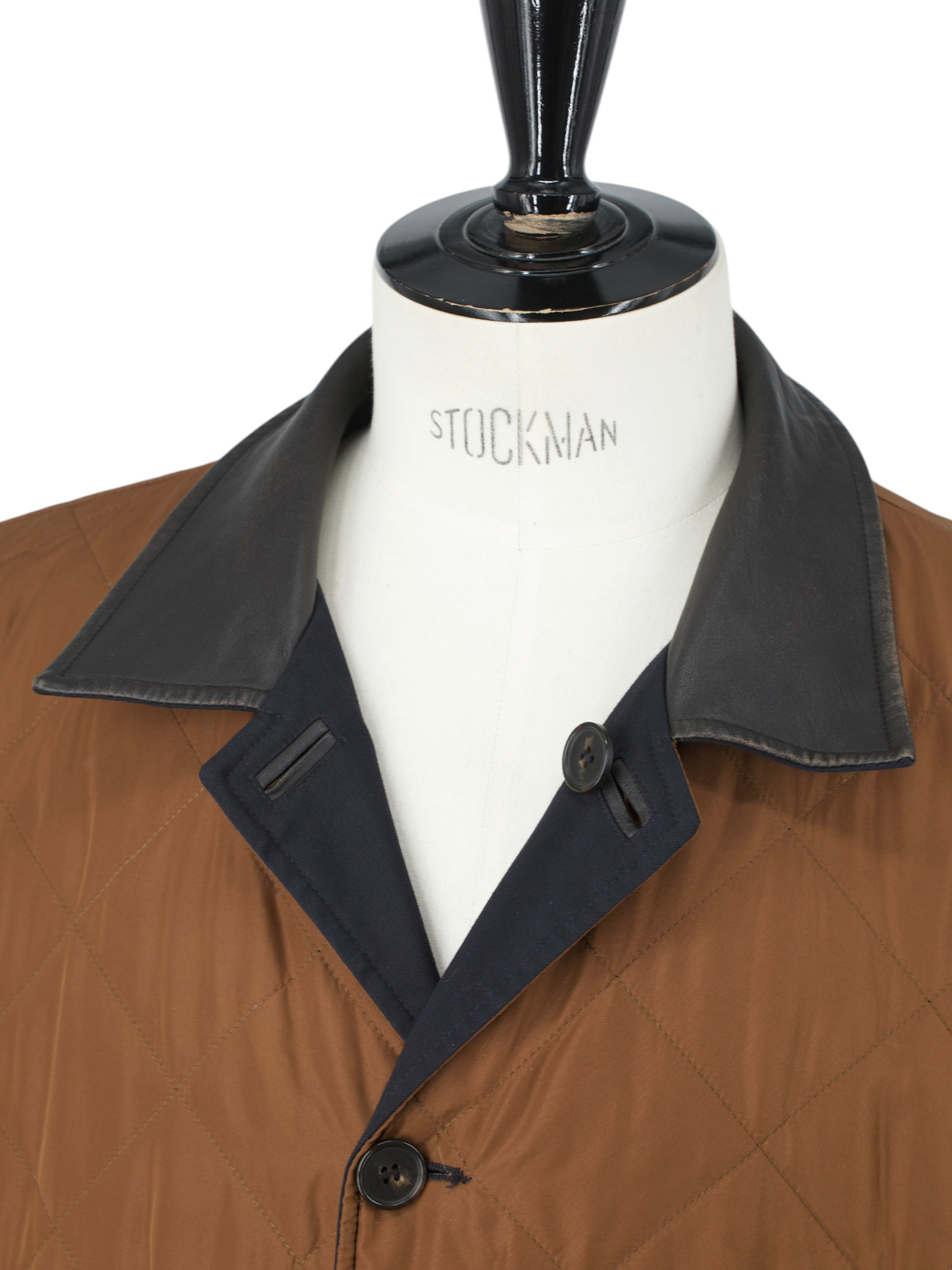Corneliani Brown Quilted & Navy Softshell Reversible Carcoat