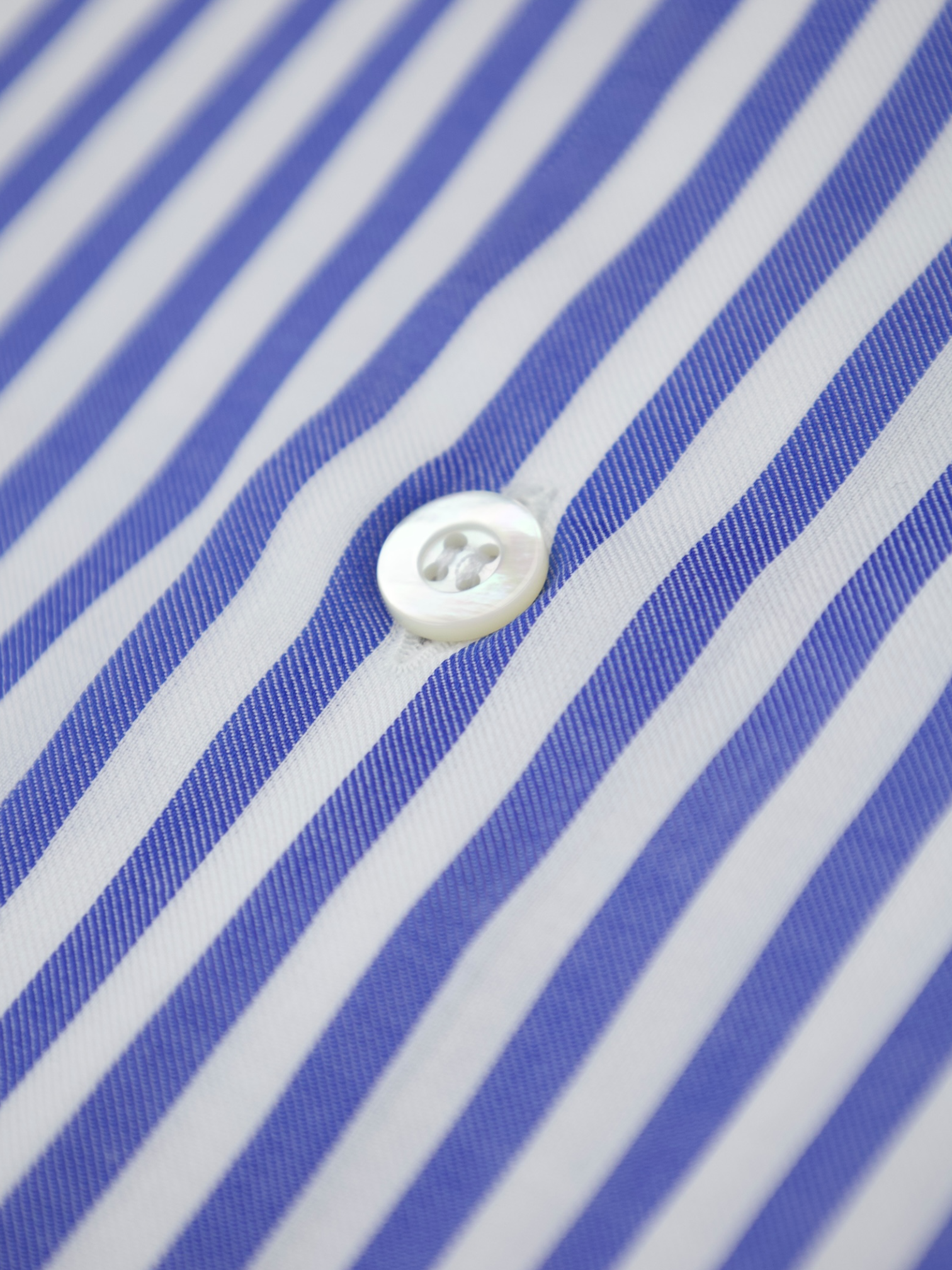 Fray White & Azure Blue Bengal Stripe Cotton Shirt