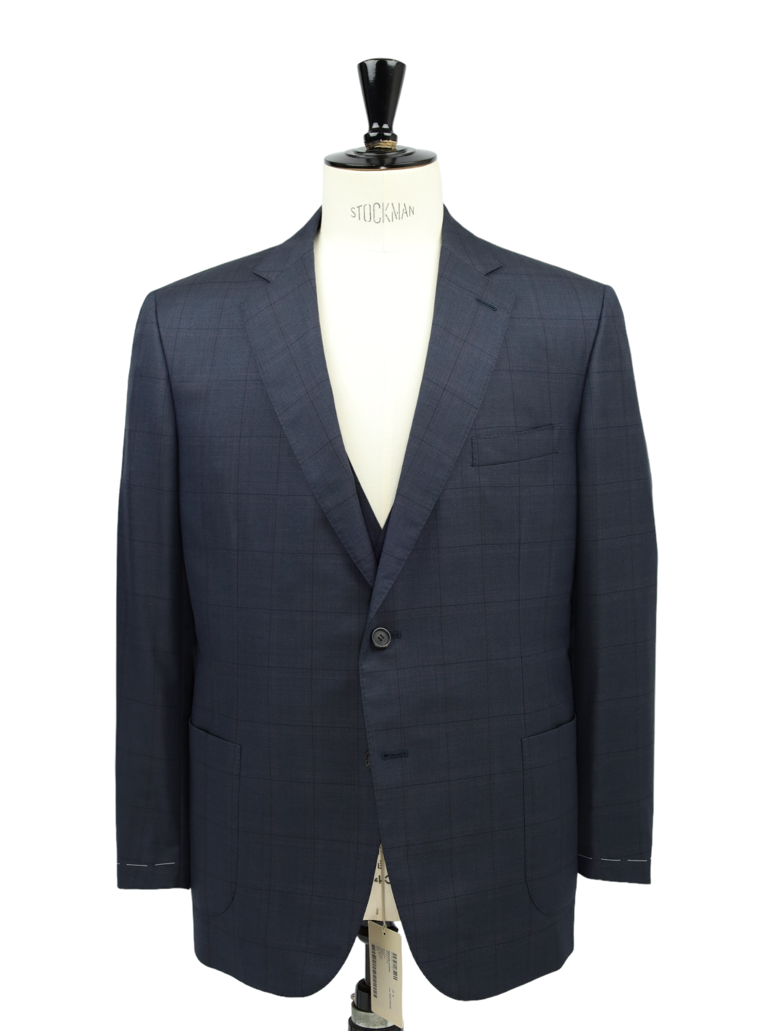 Brioni Grey 3-Piece Windowpane Suit