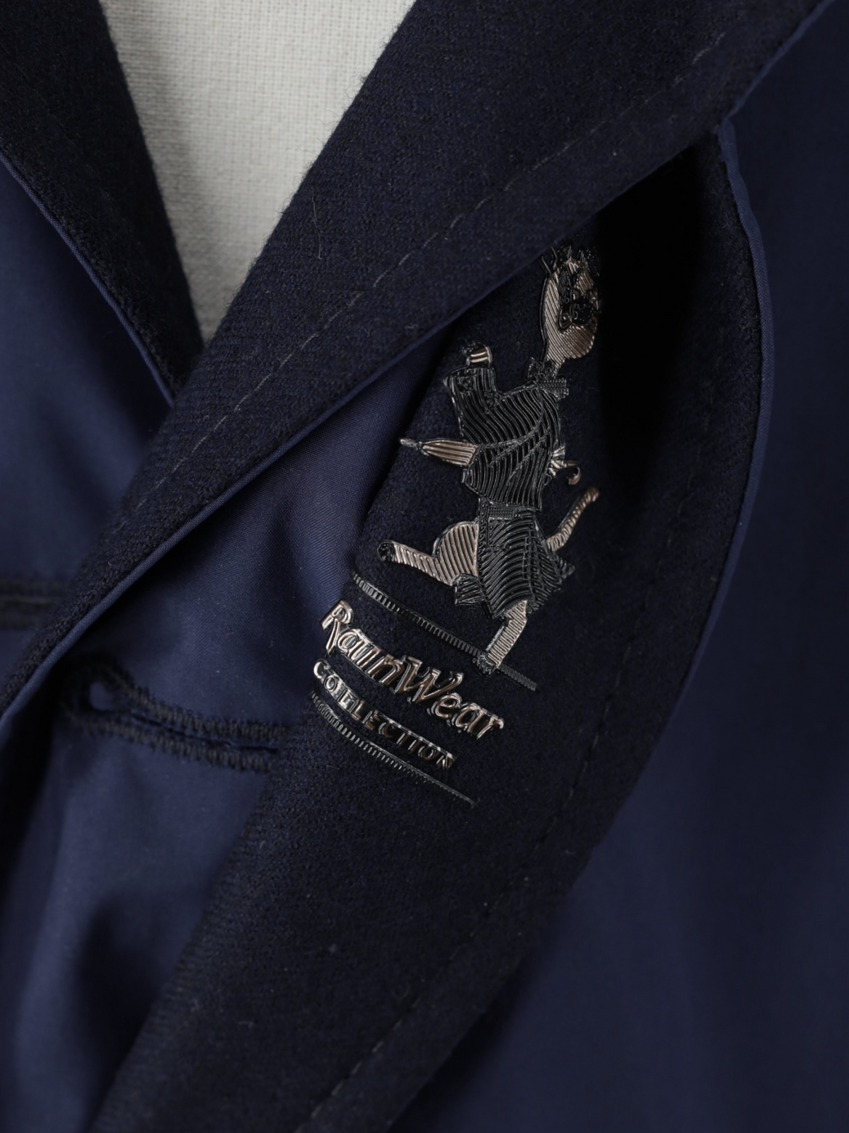 Canali Dark Blue Reversible Storm System Wool & Softshell Carcoat