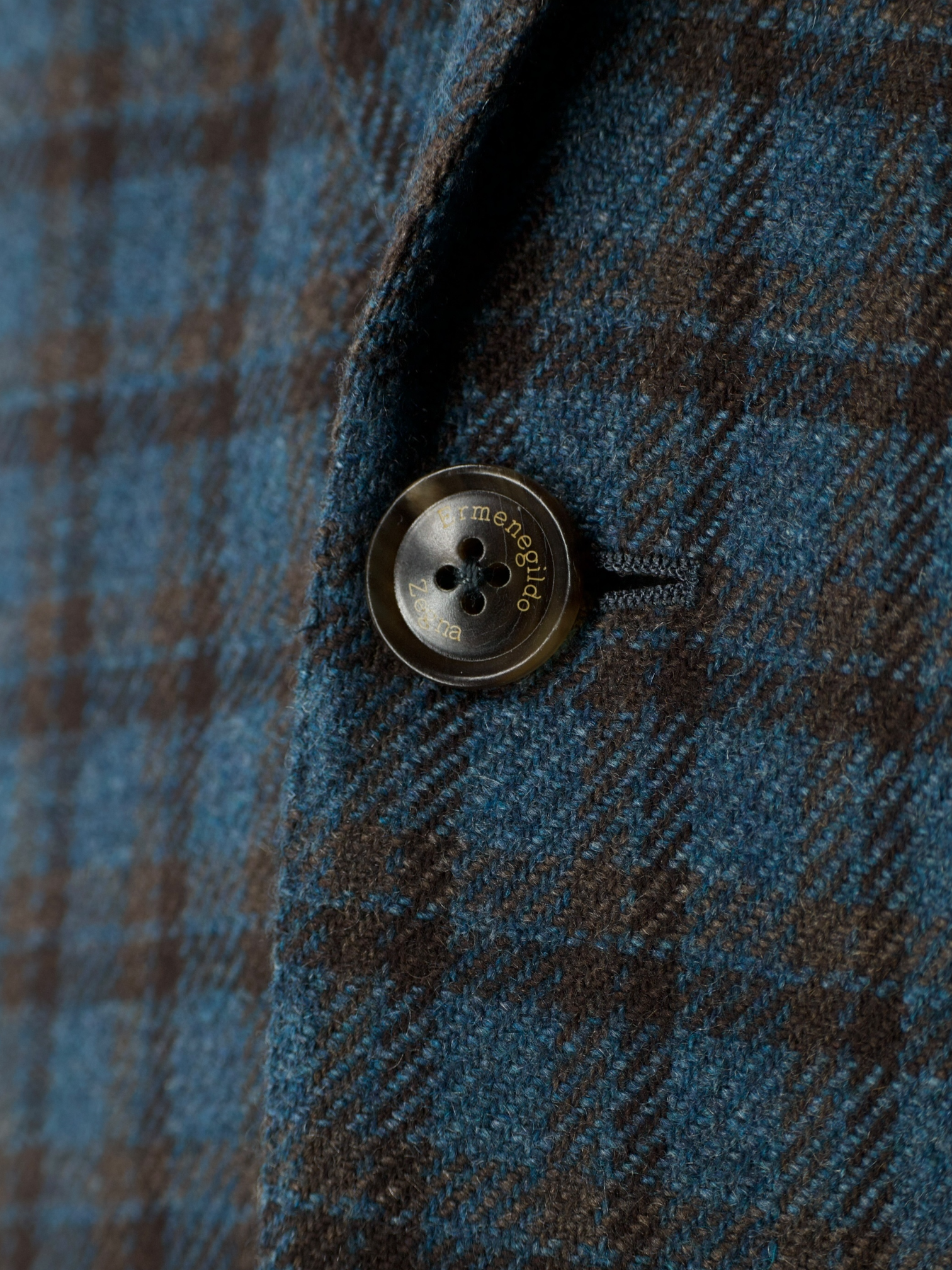 Ermenegildo Zegna Petrol & Brown Pure Cashmere Checkered Jacket